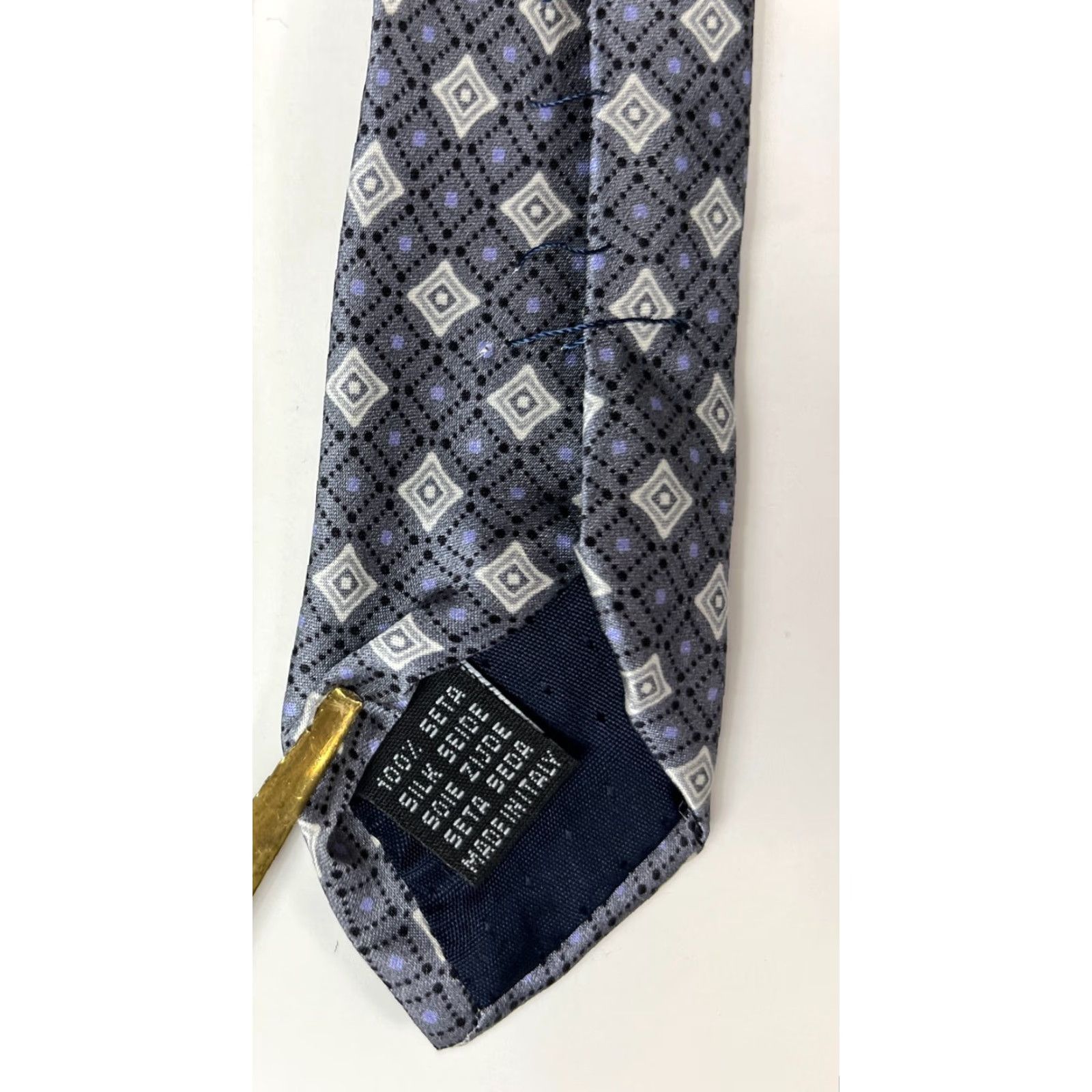 Vintage VINTAGE Men's Lario Luxury Silk Tie Geometric Hand Made in Italy Size ONE SIZE - 7 Thumbnail