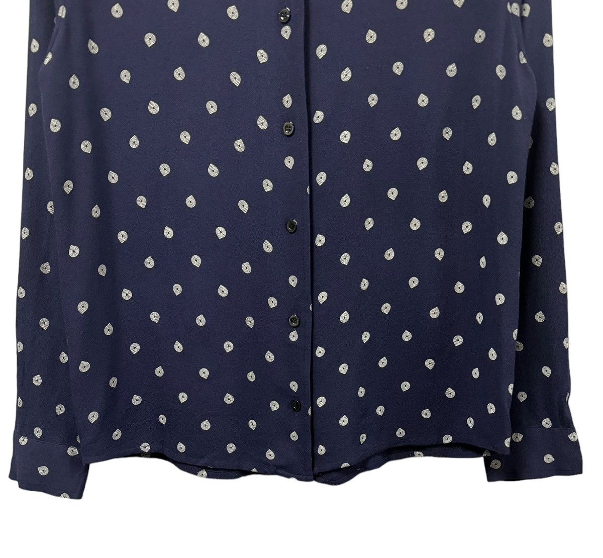 A.P.C. Vtg🔥A.P.C Printed Design Mandarin Collar Rayon Button Up Size US M / EU 48-50 / 2 - 4 Thumbnail