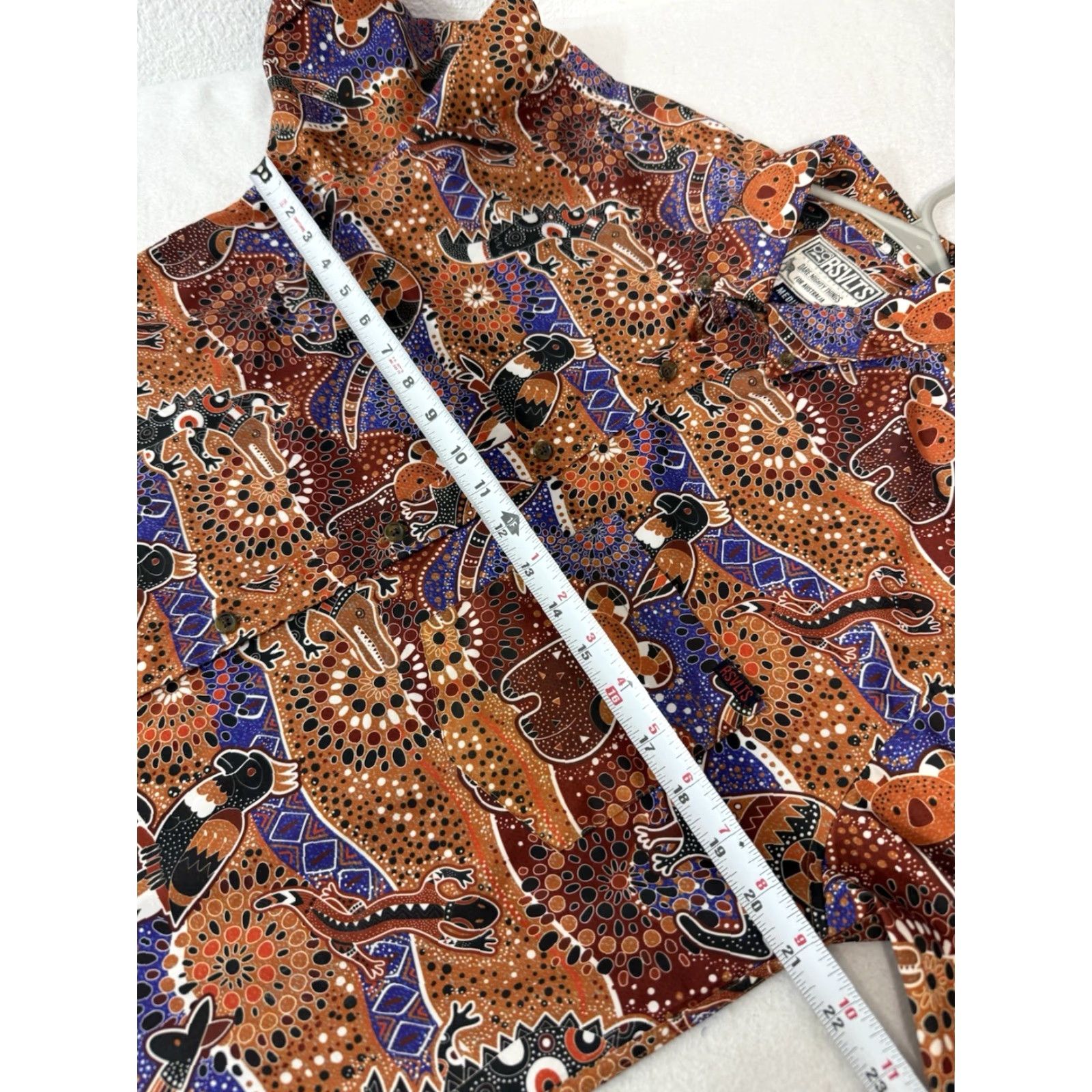 KangaROOS RSVLTS Mens Button-Down Shirt Orange Short Sleeve Hawaii USA Kangaroo Pattern Casual Size US M / EU 48-50 / 2 - 3 Thumbnail
