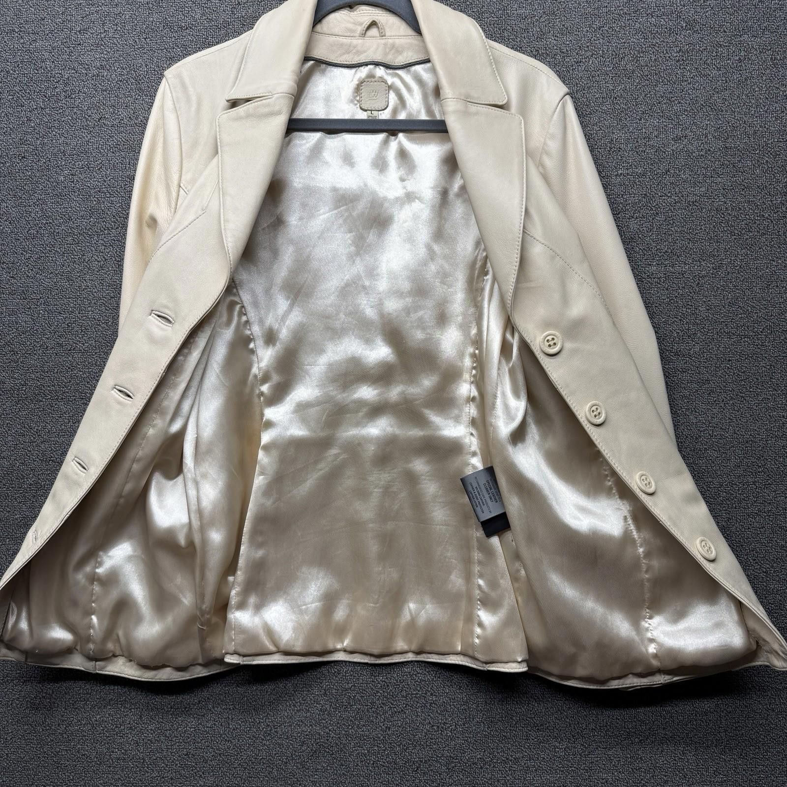 Wilsons Leather Vintage Wilsons Leather Ivory Cream Leather Jacket Women’s L Size L / US 10 / IT 46 - 2 Thumbnail