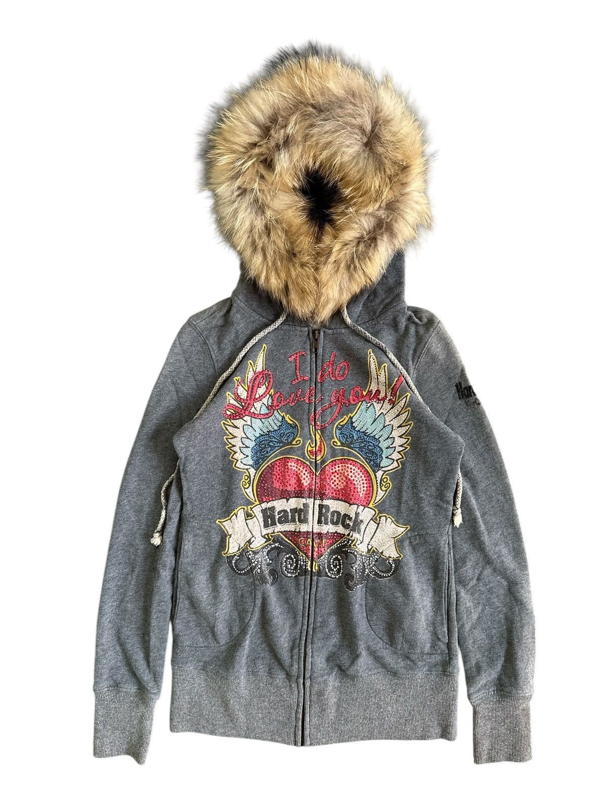 Hard Rock Cafe 2000s HARD ROCK CAFE FUR ZIP HOODIE IFSIXWASNINE LGB STYLE Size XS / US 0-2 / IT 36-38 - 1 Thumbnail