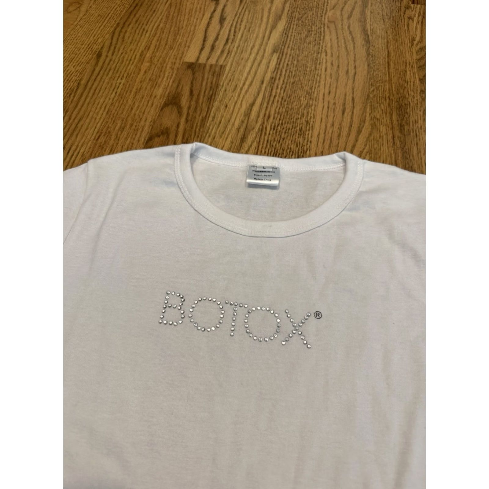 Vintage VINTAGE BOTOX T-Shirt Women L White Rhinestone Embellished Short Sleeve 100% Cotton Ladies Shirt L Women Mens? Size L / US 10 / IT 46 - 3 Thumbnail