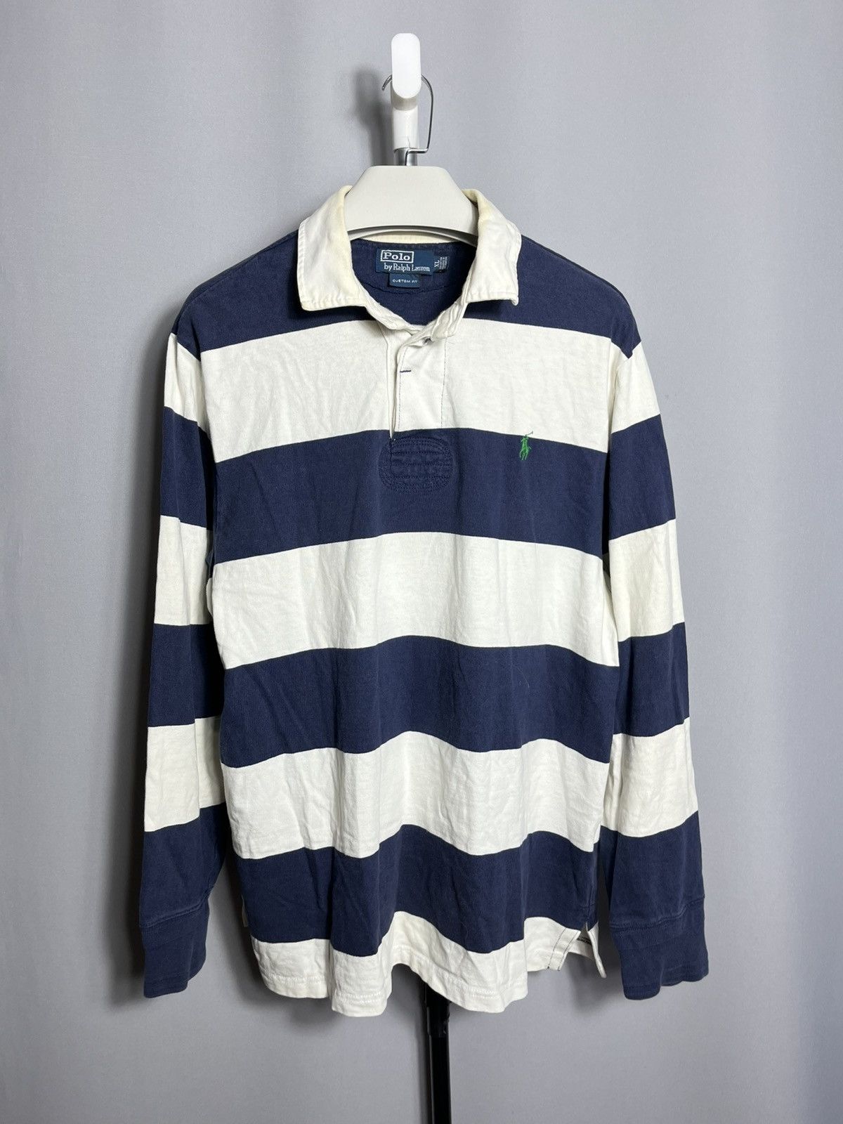 Polo Ralph Lauren Polo Ralph Lauren Rugby Shirt Mens Striped Vintage 90s long Size US XL / EU 56 / 4 - 1 Thumbnail