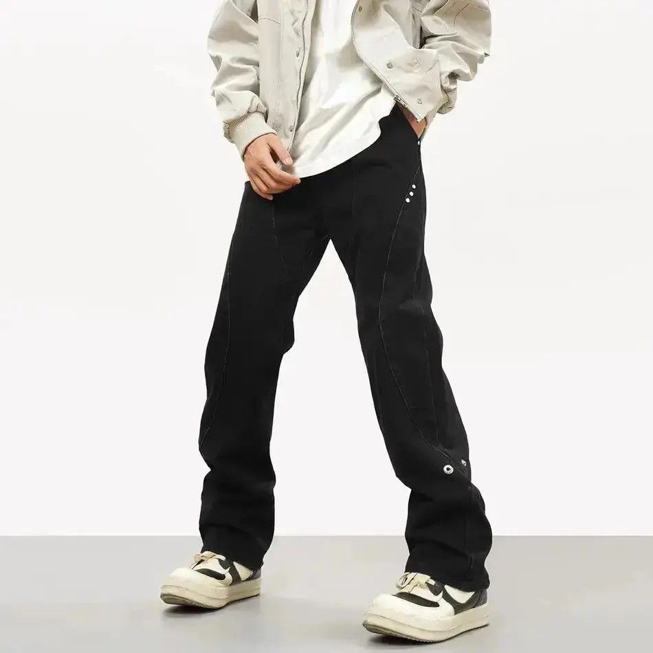 Japanese Brand Black versatile straight leg jeans Size US 32 / EU 48 - 5 Thumbnail