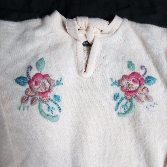 Other Vintage Stacey's Things Floral Embroidered Sweater Size M / US 6-8 / IT 42-44 - 1 Thumbnail