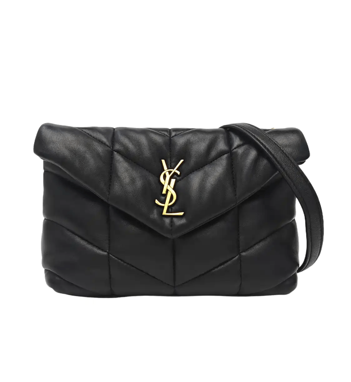 Saint Laurent Paris Saint Laurent Paris YSL PUFFER mini black sheepskin quilted Venvelope clutch sho Size ONE SIZE - 1 Thumbnail