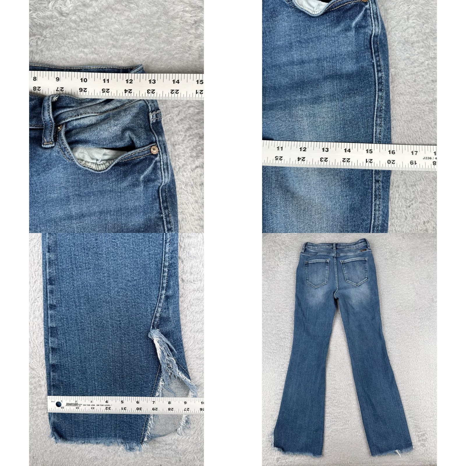 Vintage Kancan Jeans Jeans KanCan Blue Denim Bootcut Mid Rise 26x30 Distressed Stretch Women Regular 7 Pants Size 28" / US 6 / IT 42 - 9 Thumbnail