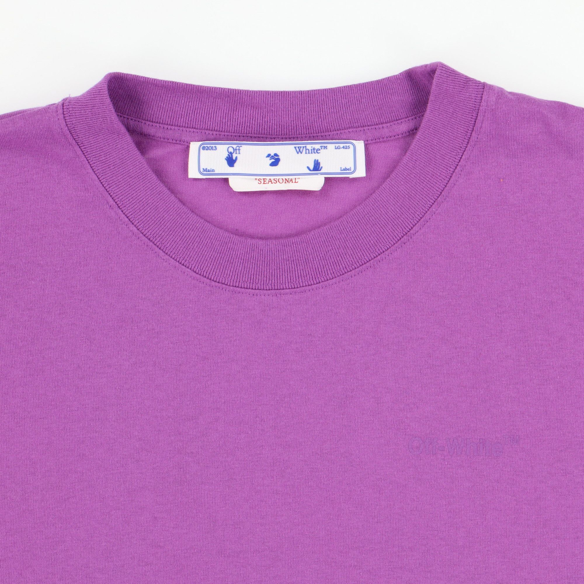 Off-White Purple Logo Rubber Diagonals Oversized T-Shirt Size US S / EU 44-46 / 1 - 6 Thumbnail