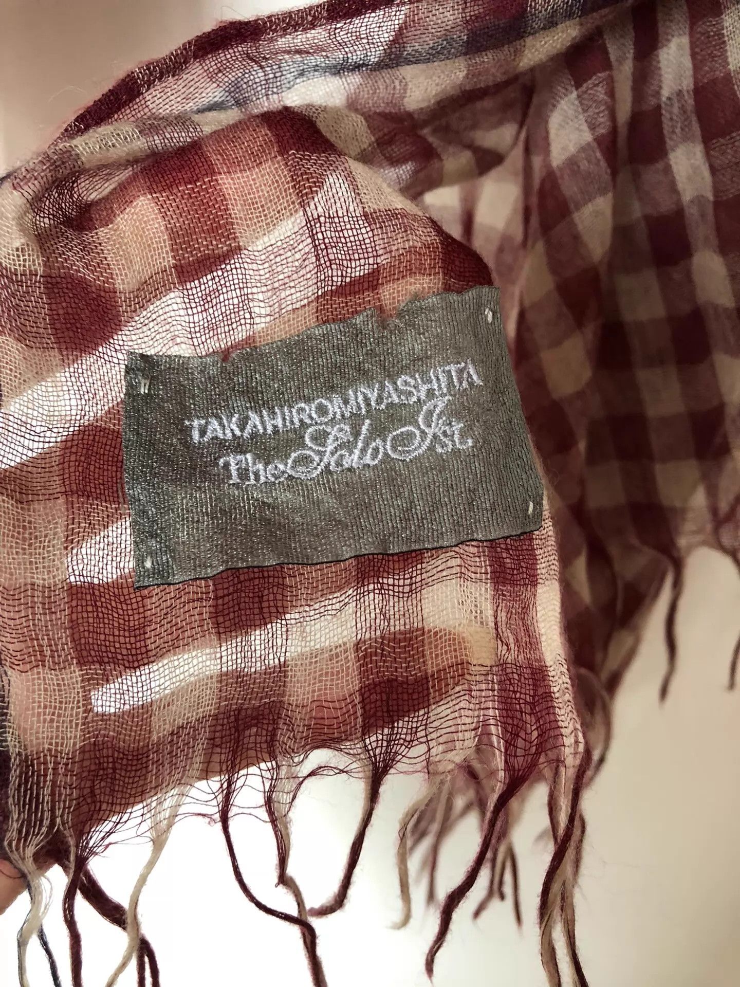 Takahiromiyashita The Soloist. Takahiromiyashita Check Scarf w/min pulls Size ONE SIZE - 5 Thumbnail