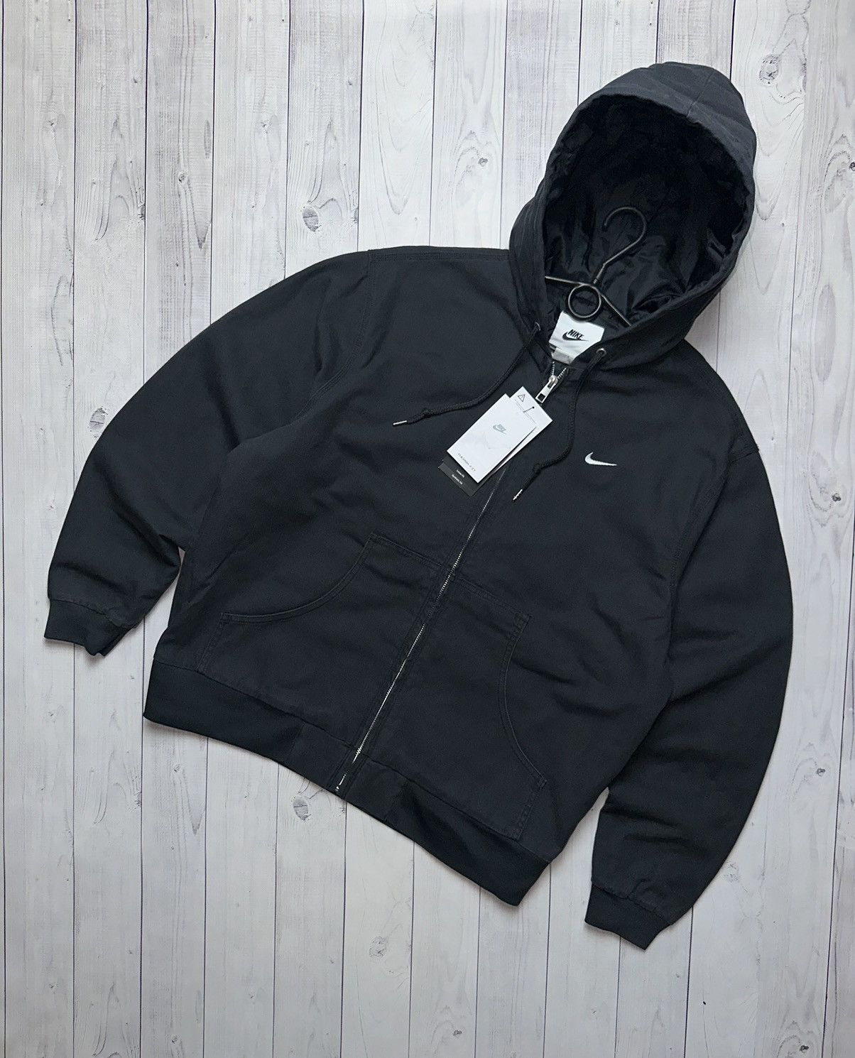 Vintage Nike denim jacket workwear SXL logo rare Hooded