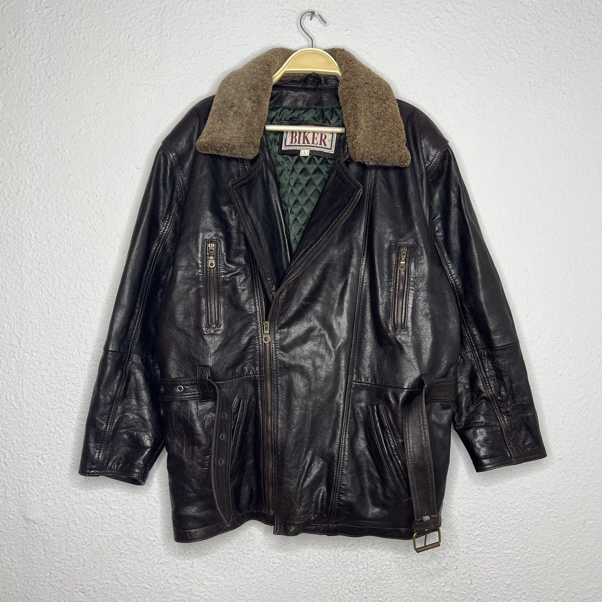 Other Vintage Leather Jacket Biker Ramones Moto Rider Flight B-1 Size US L / EU 52-54 / 3 - 1 Thumbnail