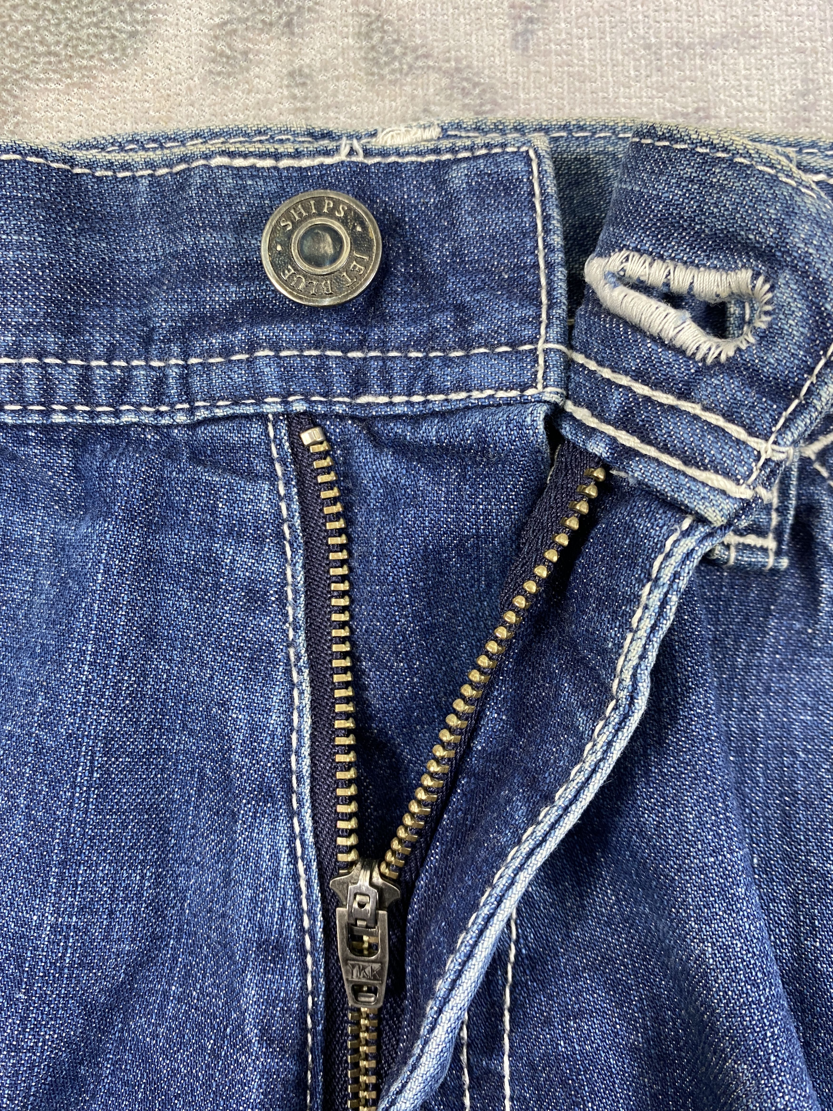 Japanese Brand Faded Blue Vintage Ships Carpenter Jeans 31x26 Denim- JN3758 Size US 31 - 6 Thumbnail