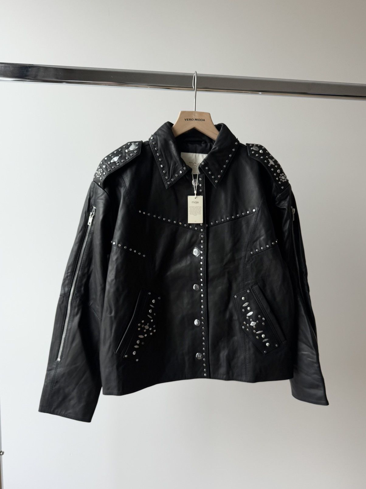 Maje Brand new with tags Maje leather jacket Size M / US 6-8 / IT 42-44 - 11 Thumbnail