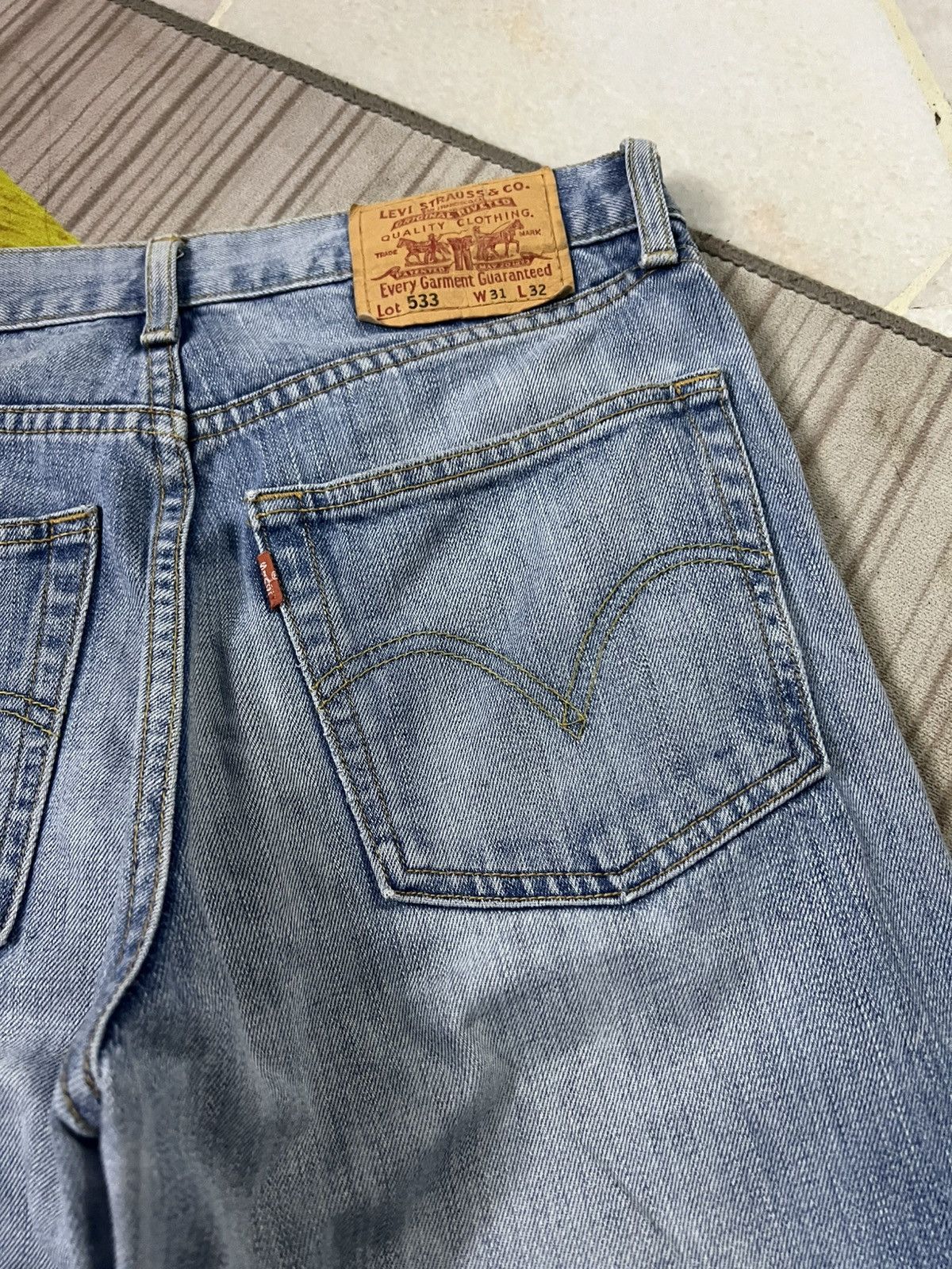 Levi's 💥Vintage Levis 533 Light Wash Distress Jean Size US 30 / EU 46 - 15 Thumbnail