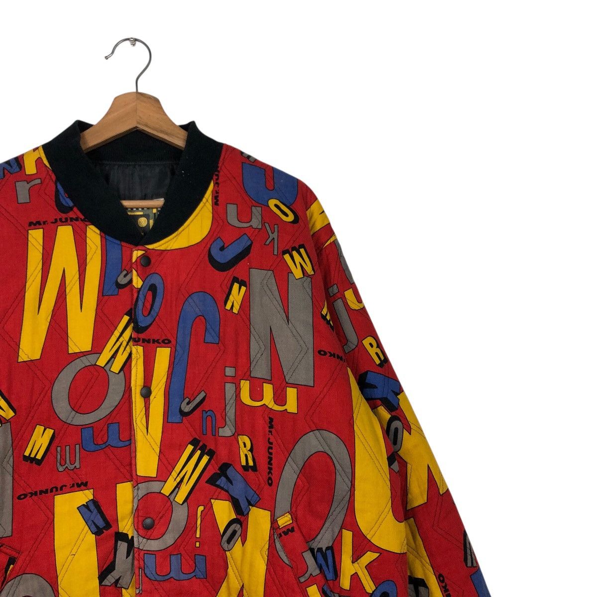 Japanese Brand Vintage Mr. JUNKO 90s Pop-Art Letter Print Bomber Jacket Size US L / EU 52-54 / 3 - 7 Thumbnail
