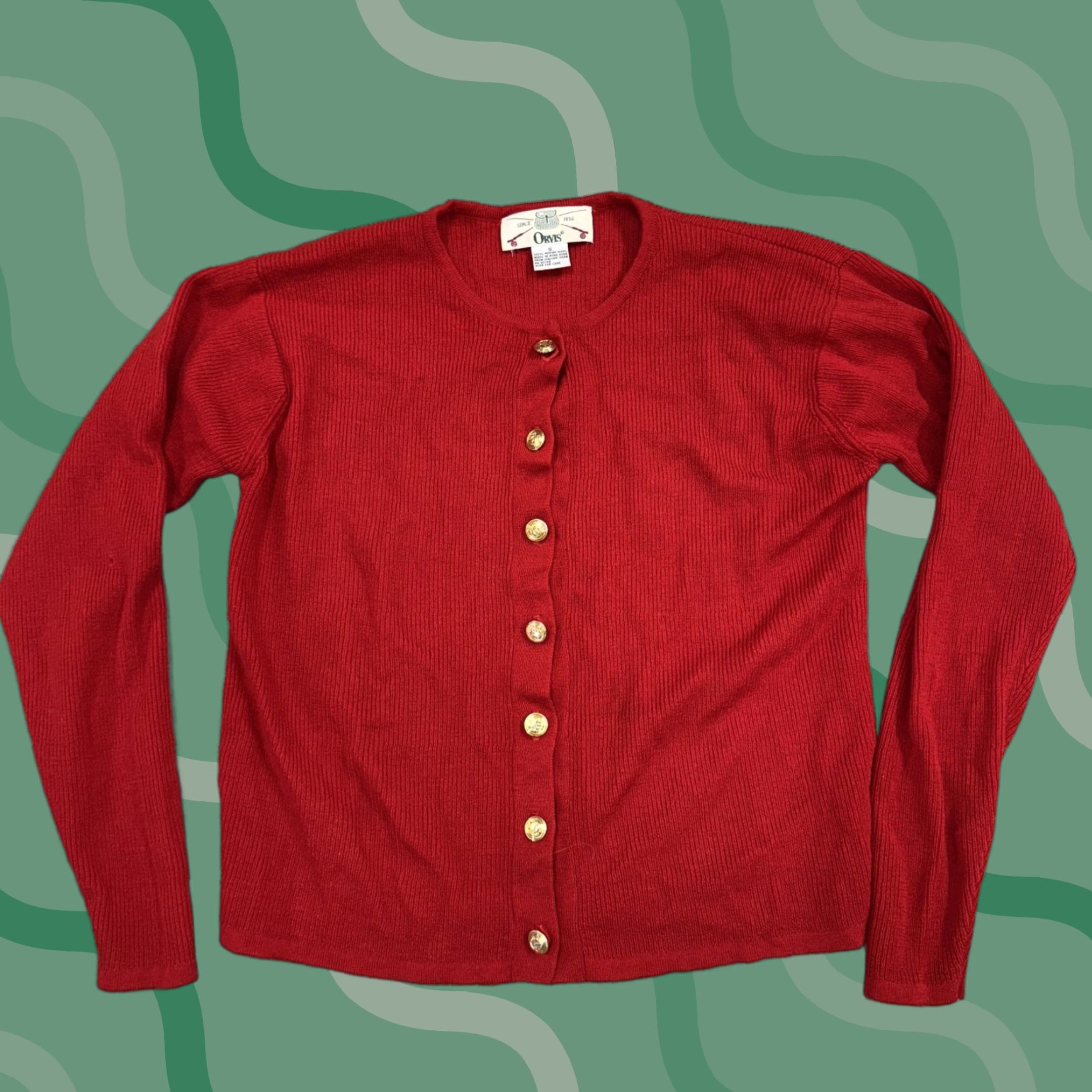 Orvis Orvis Cardigan Womens Small Red Wool Crewneck Knit Button Size S / US 4 / IT 40 - 1 Thumbnail