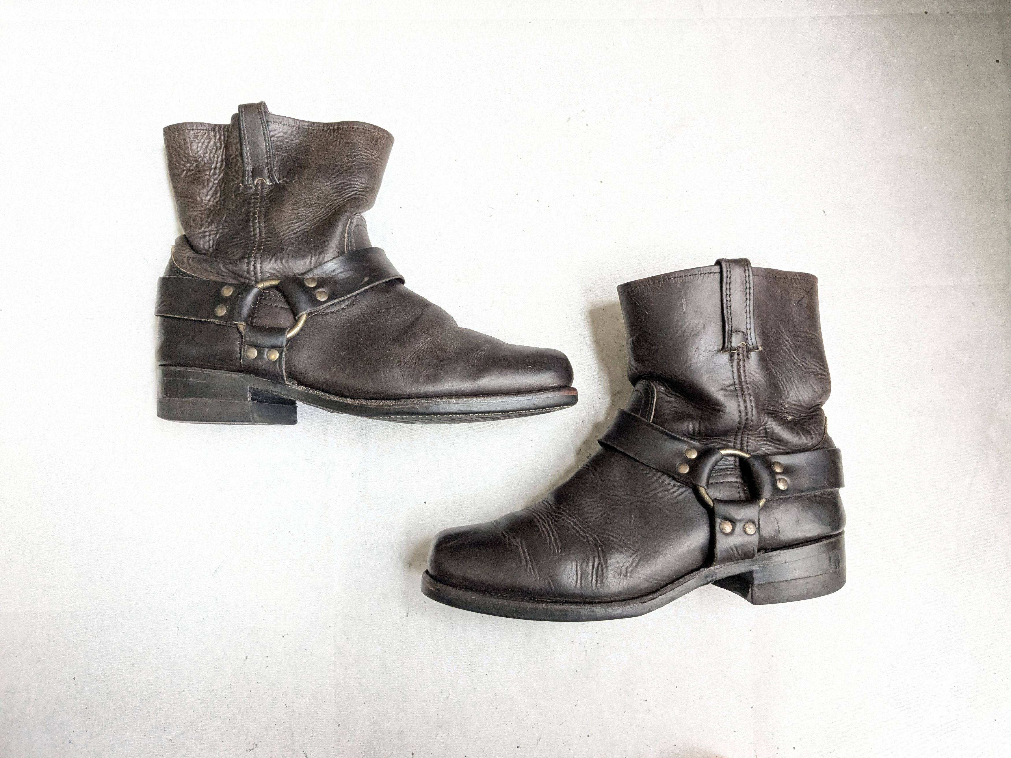 Frye Frye Harness Boots Brown 12 M Leather Strap Rubber Size US 12 / EU 45 - 1 Thumbnail