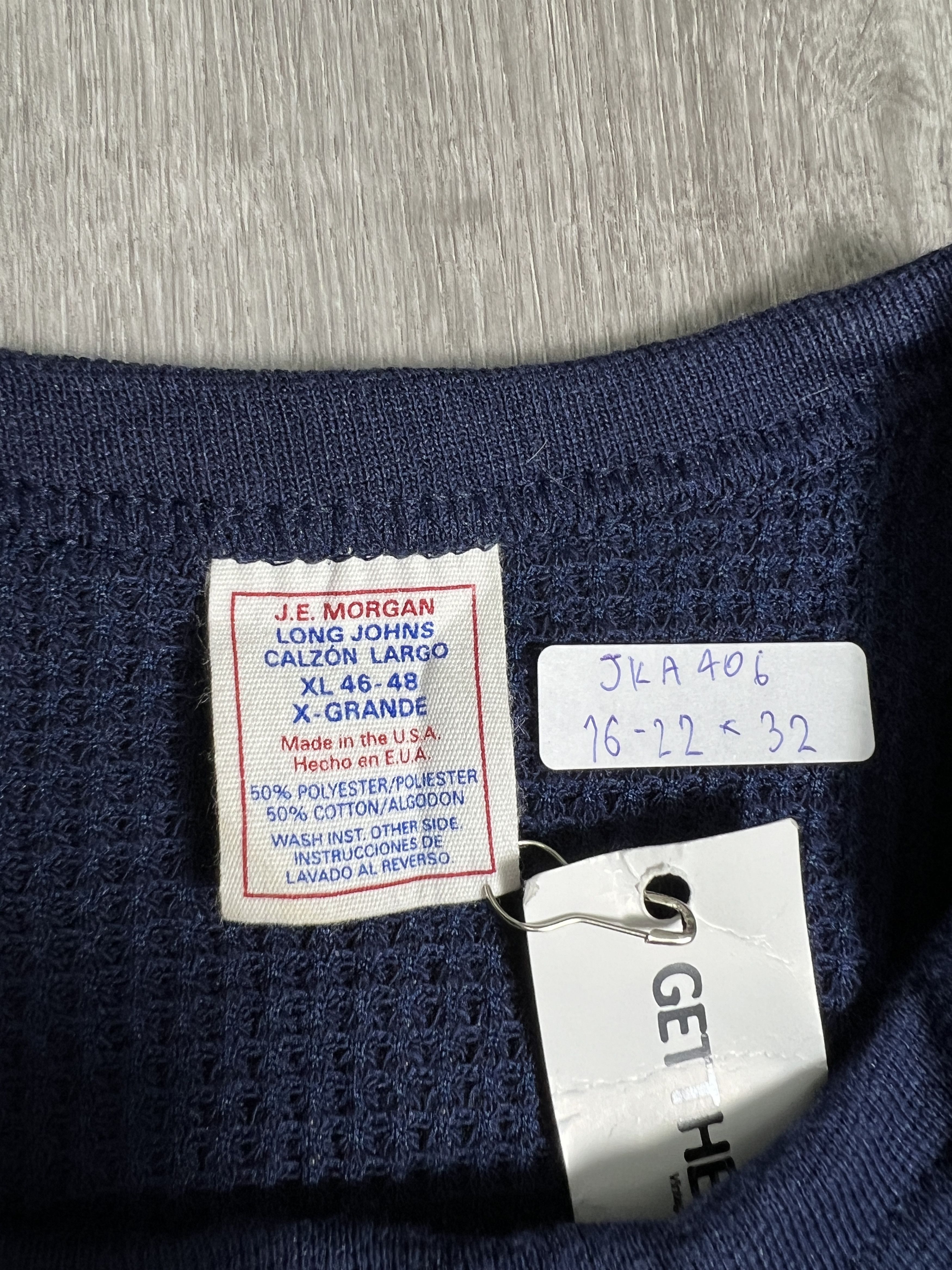 Vintage VTG J.E. Morgan L/S Waffle Knit Thermal Shirt (XL) JKA406 Size US XL / EU 56 / 4 - 3 Thumbnail