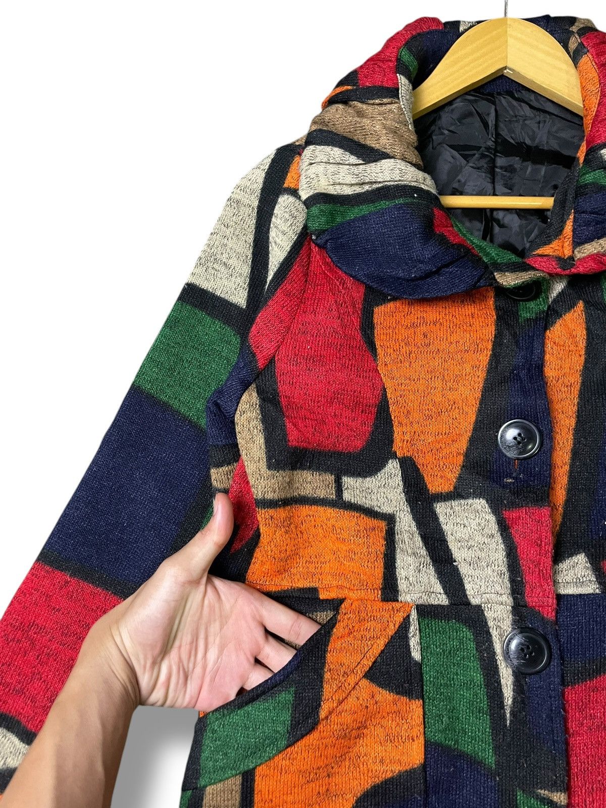 Designer × Japanese Brand × Vintage Jollie Femme Abstract Wool Long Coat (50) Size US XS / EU 42 / 0 - 6 Thumbnail
