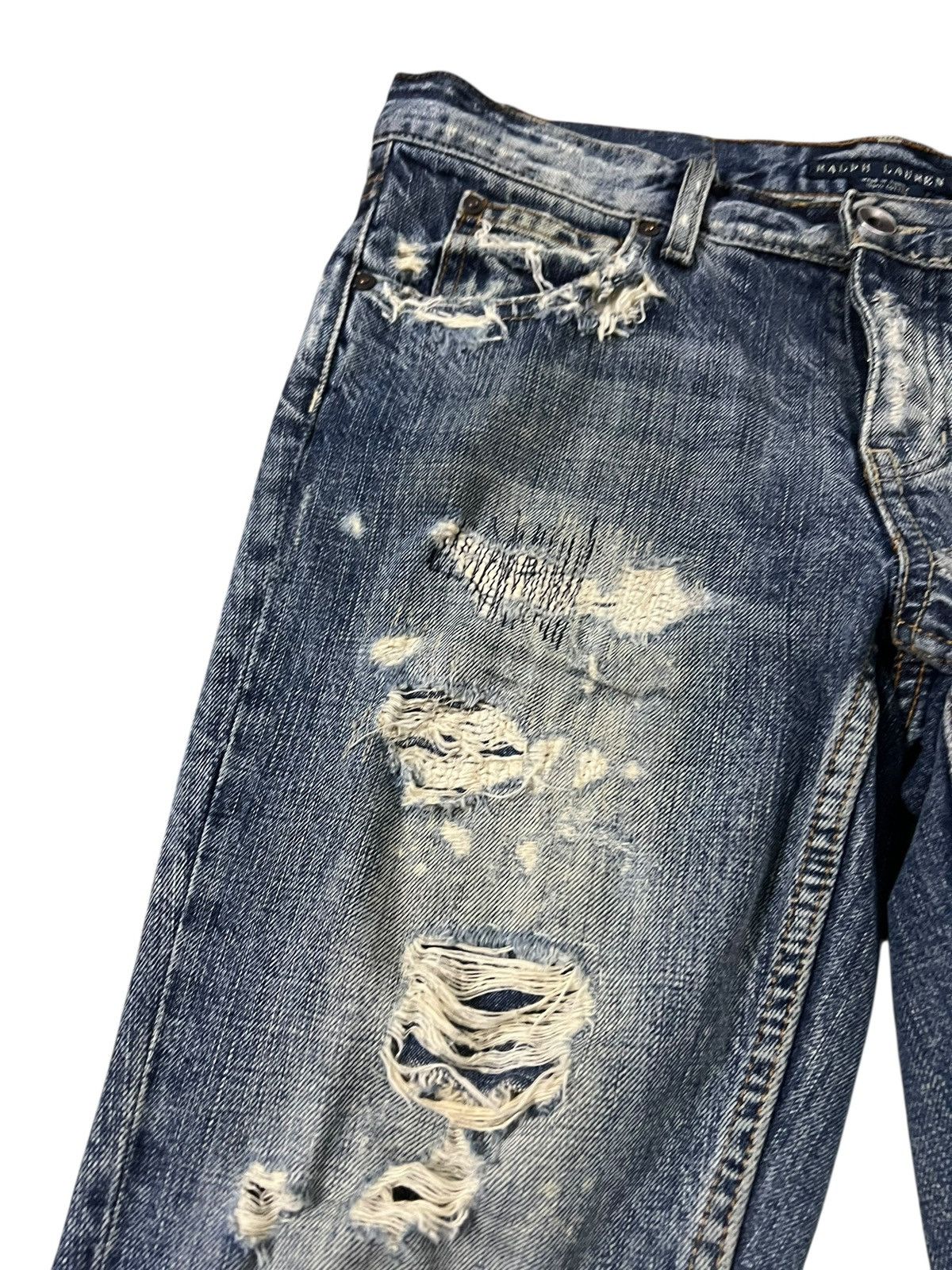 If Six Was Nine Distressed Ralph Lauren Dungarees Low Rise Sick Jean Size US 30 / EU 46 - 9 Thumbnail