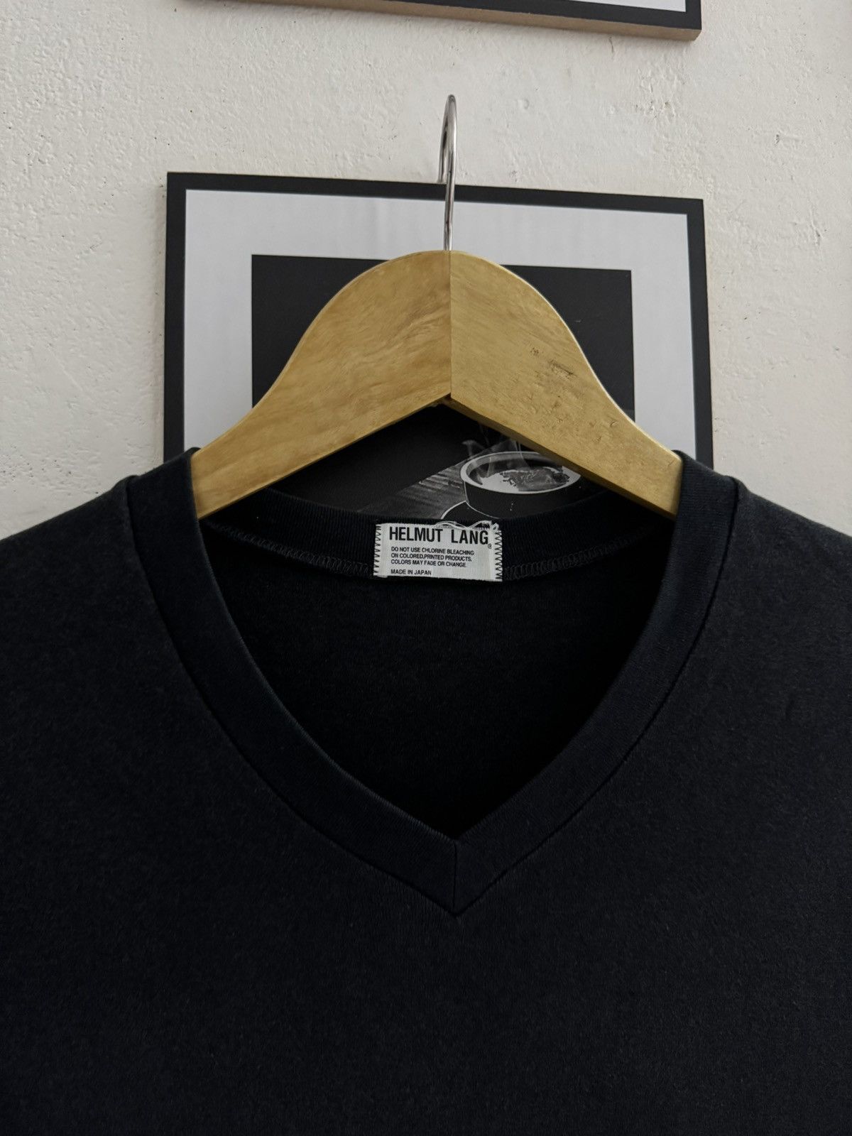 VINTAGE HELMUT LANG THRASHED FADED VNECK TSHIRT