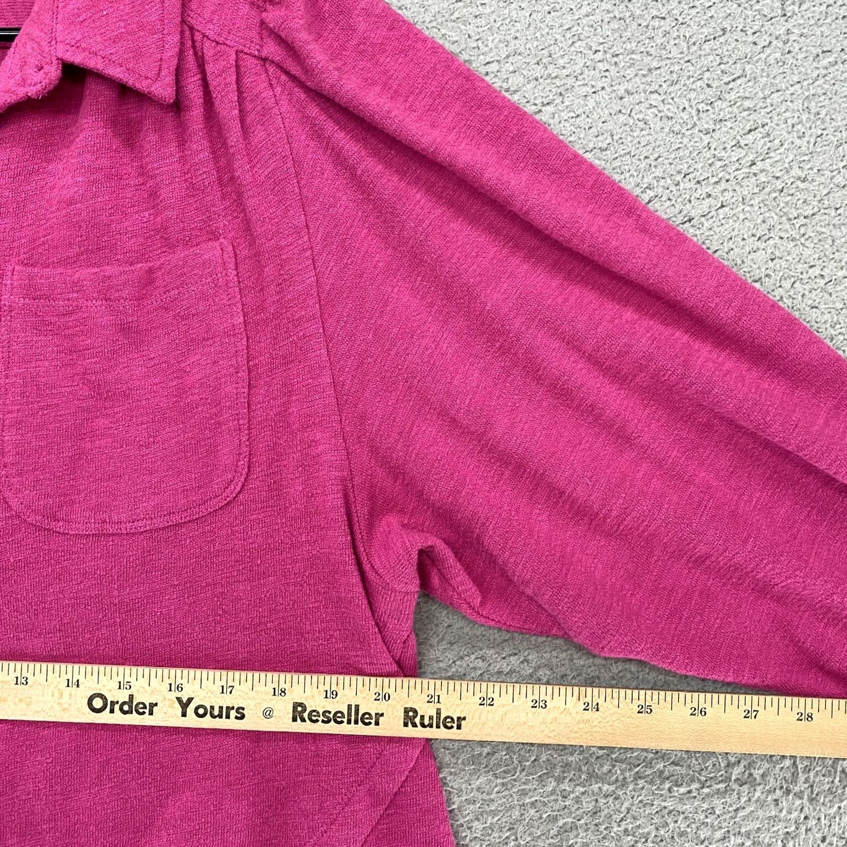 Vintage Pilcro Boxy Puff Sleeve Henley Top Womens Medium Pink Terry Cropped Oversized Relaxed Vince? Size M / US 6-8 / IT 42-44 - 6 Thumbnail