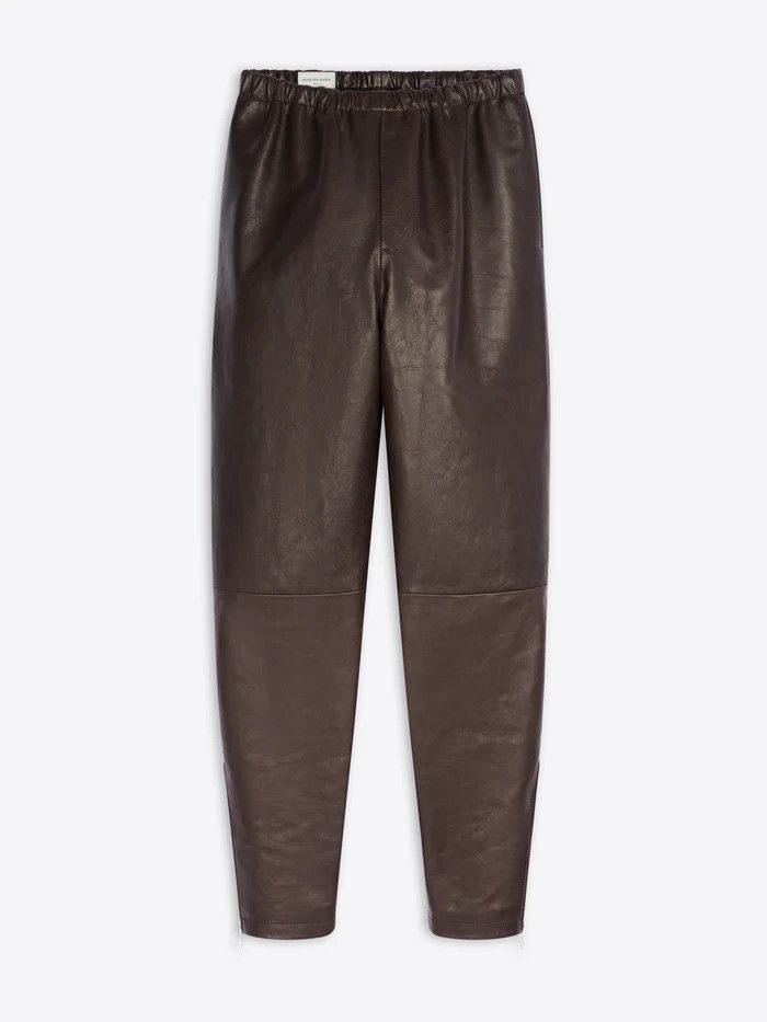 Dries Van Noten o1s22i1n1124 Linfold Tapered Leather Pant in Brown Size US 32 / EU 48 - 1 Thumbnail