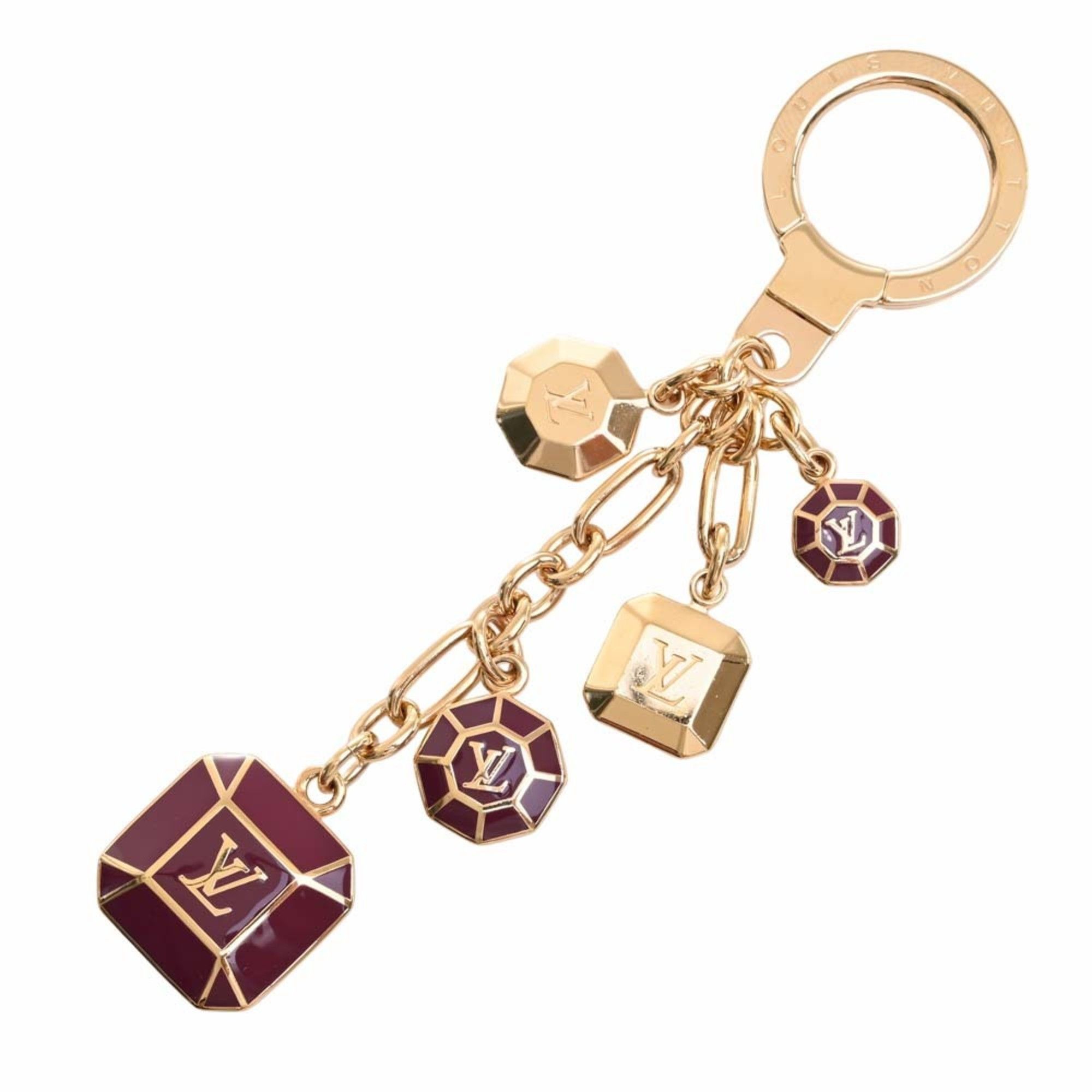 Louis Vuitton Louis Vuitton Keychain Lv Facet Keyring Charm M65216 Gold  Women's Auction