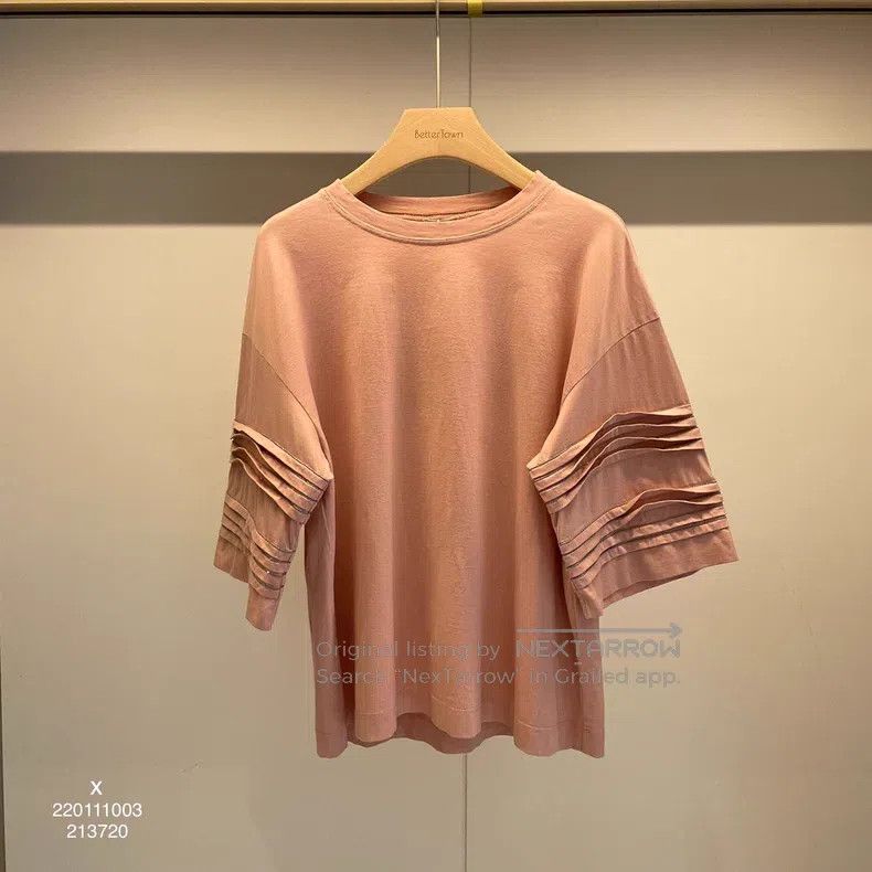 Brunello Cucinelli Brunello Cucinelli Pink Cotton Beaded T-Shirt Size M / US 6-8 / IT 42-44 - 1 Thumbnail