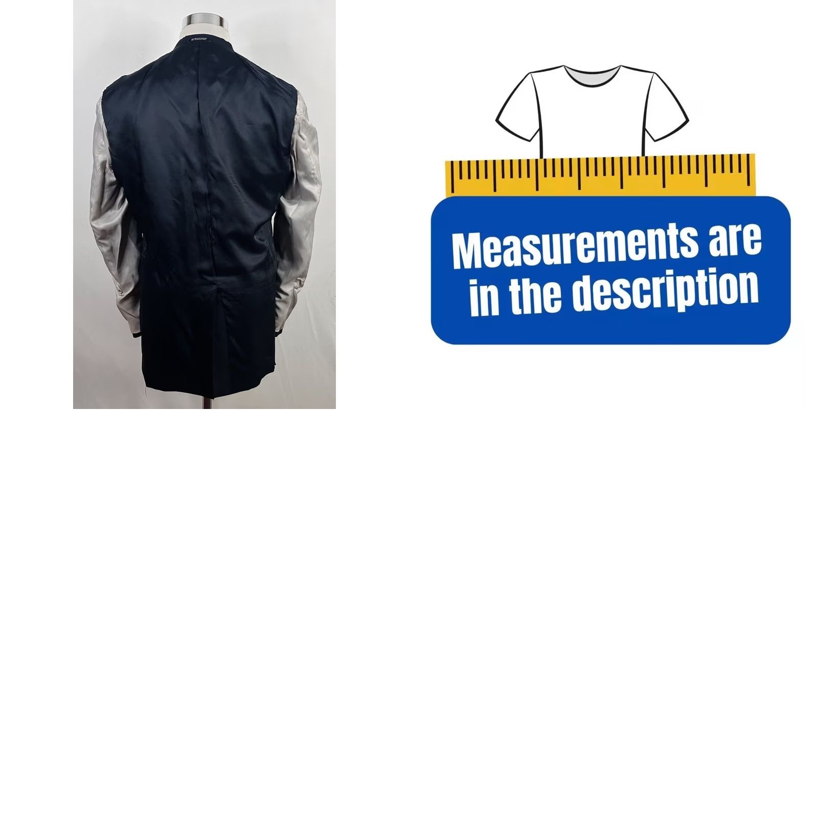 Hart Schaffner Marx Hart Schaffner Marx Sport Coat 40L Dark Navy Blue Wool Two Button Vented Mens Size US XS / EU 42 / 0 - 8 Thumbnail