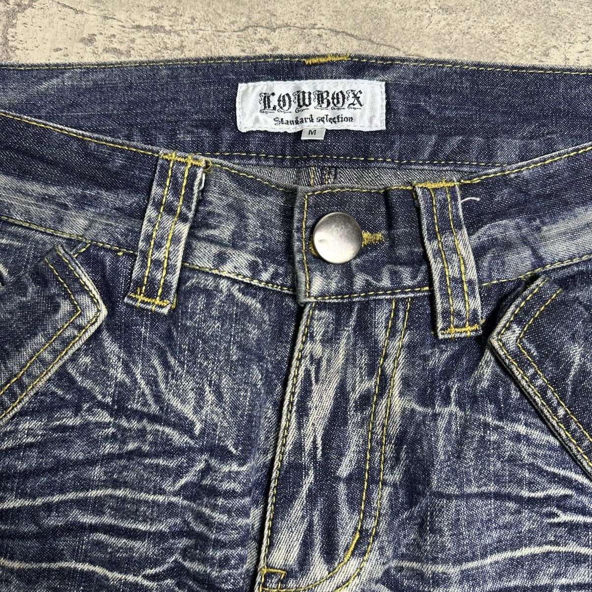Japanese Brand Lowbox Distressed Flare Cargo Jeans Size US 31 - 8 Thumbnail