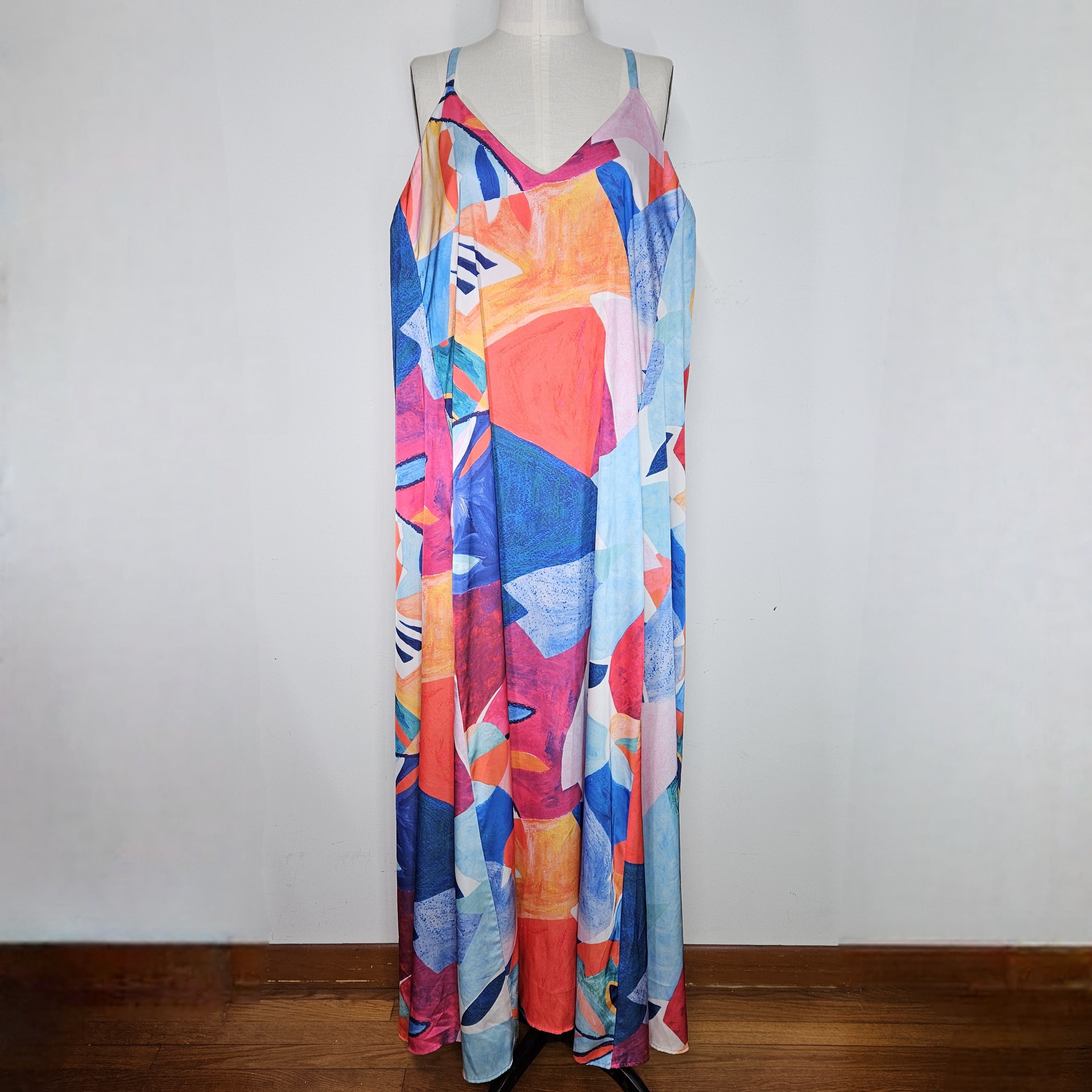 Nicole Miller Nicole Miller Size XXL Dress Flowing Trapese Maxi Spaghetti Size XXL / US 16-18 / IT 52-54 - 3 Thumbnail