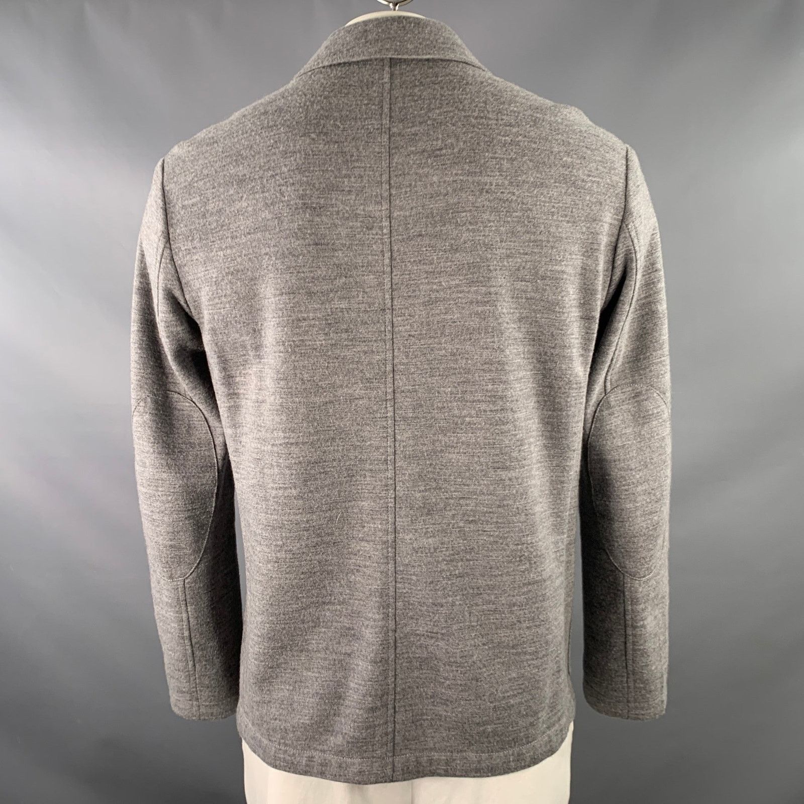Paul Smith Grey Heather Wool Blend Single Breasted Notch Lapel Buttoned Size US L / EU 52-54 / 3 - 3 Thumbnail