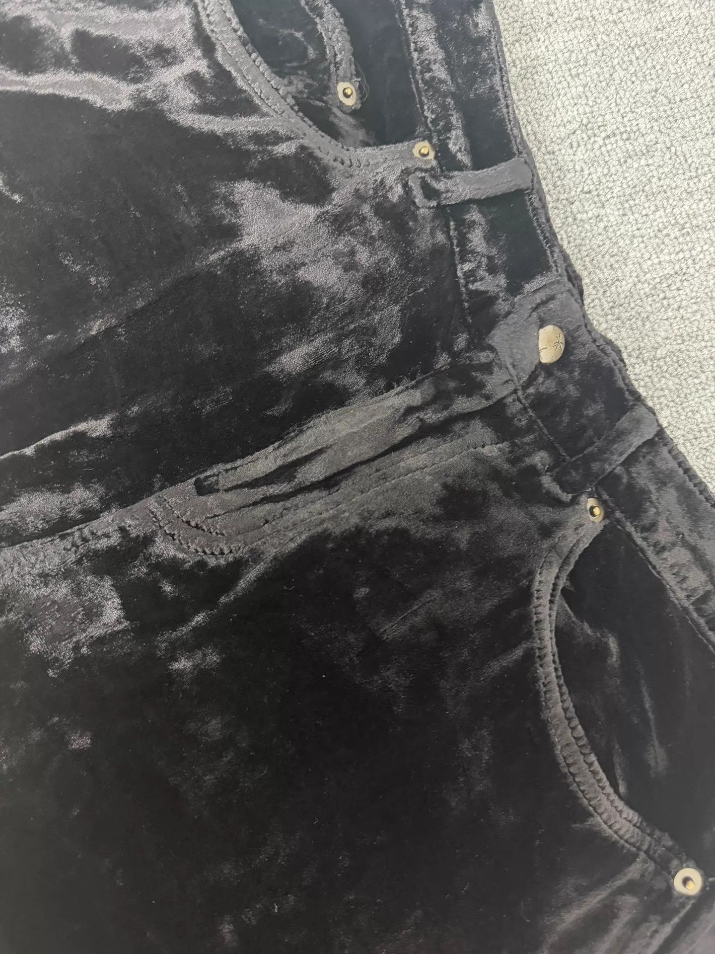 Saint Laurent Paris SLP20SS Saint Laurent Black Velvet Straight Jeans 30 Size US 30 / EU 46 - 3 Thumbnail