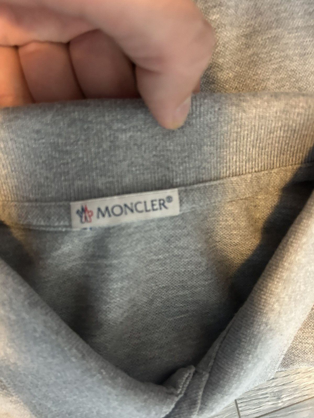 Moncler Grey Logo Polo Size US L / EU 52-54 / 3 - 14 Thumbnail