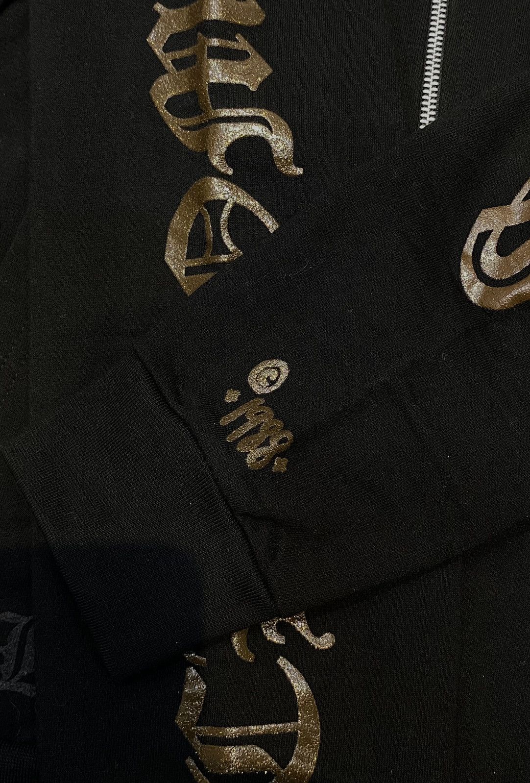 Chrome Hearts CHROME HEARTS Vertical Logo Glitter Zip Hoodie black Size US M / EU 48-50 / 2 - 5 Thumbnail