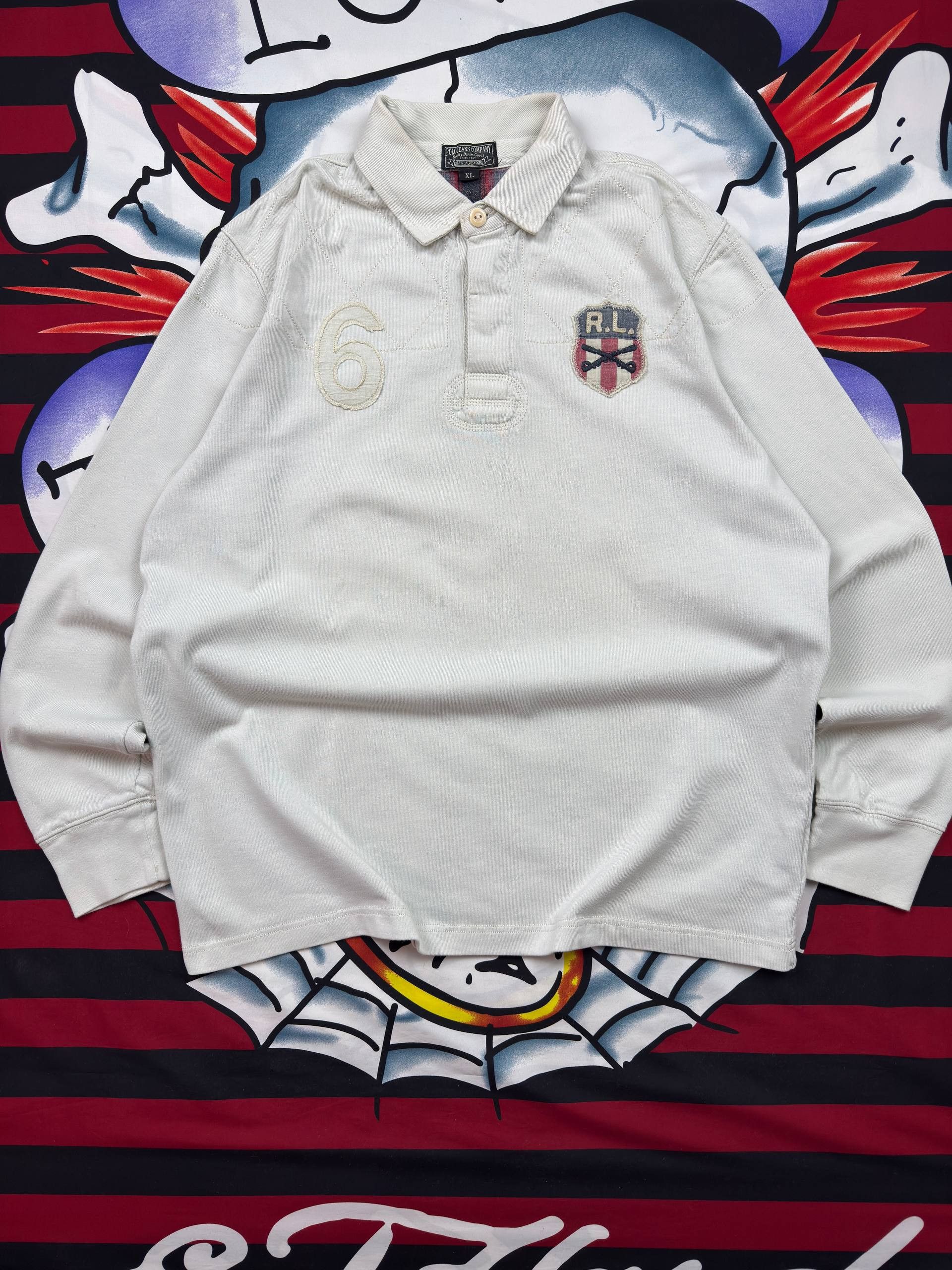 Polo Ralph Lauren Polo Jeans RL Drip USA American Flag 6 Regby Polo Size US XL / EU 56 / 4 - 1 Thumbnail