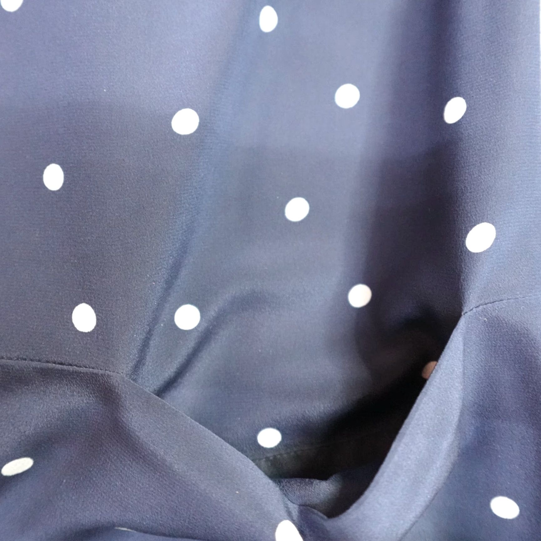 J.Crew J.CREW Dress Blue Polka Dot Silk Lined Shift 2 Womens Knee Length 3/4 Sleeve Collared Zip Vintage No Size XS / US 0-2 / IT 36-38 - 2 Thumbnail