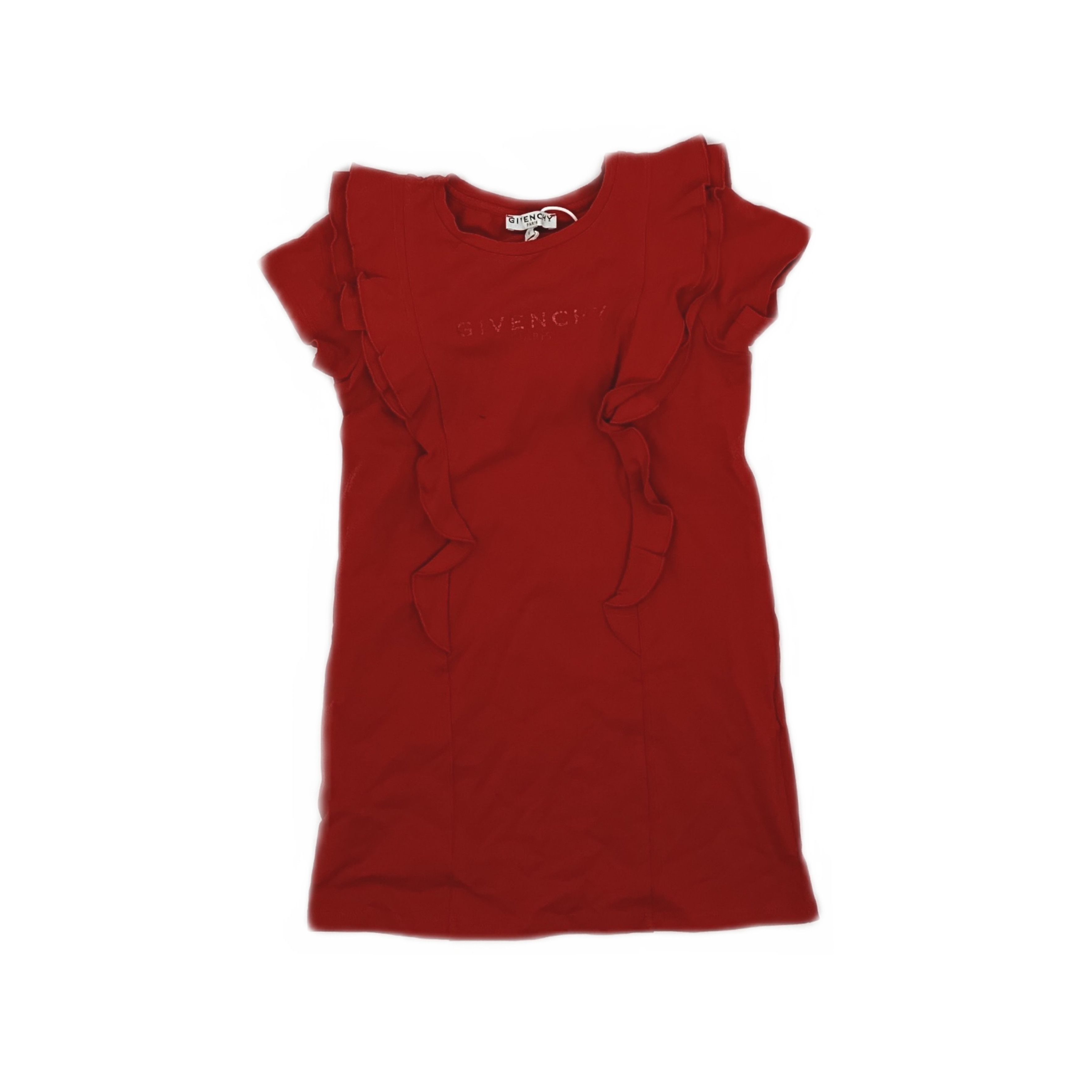 Givenchy Givenchy Red Ruffle Logo Dress Size 6 Size XS / US 0-2 / IT 36-38 - 1 Thumbnail
