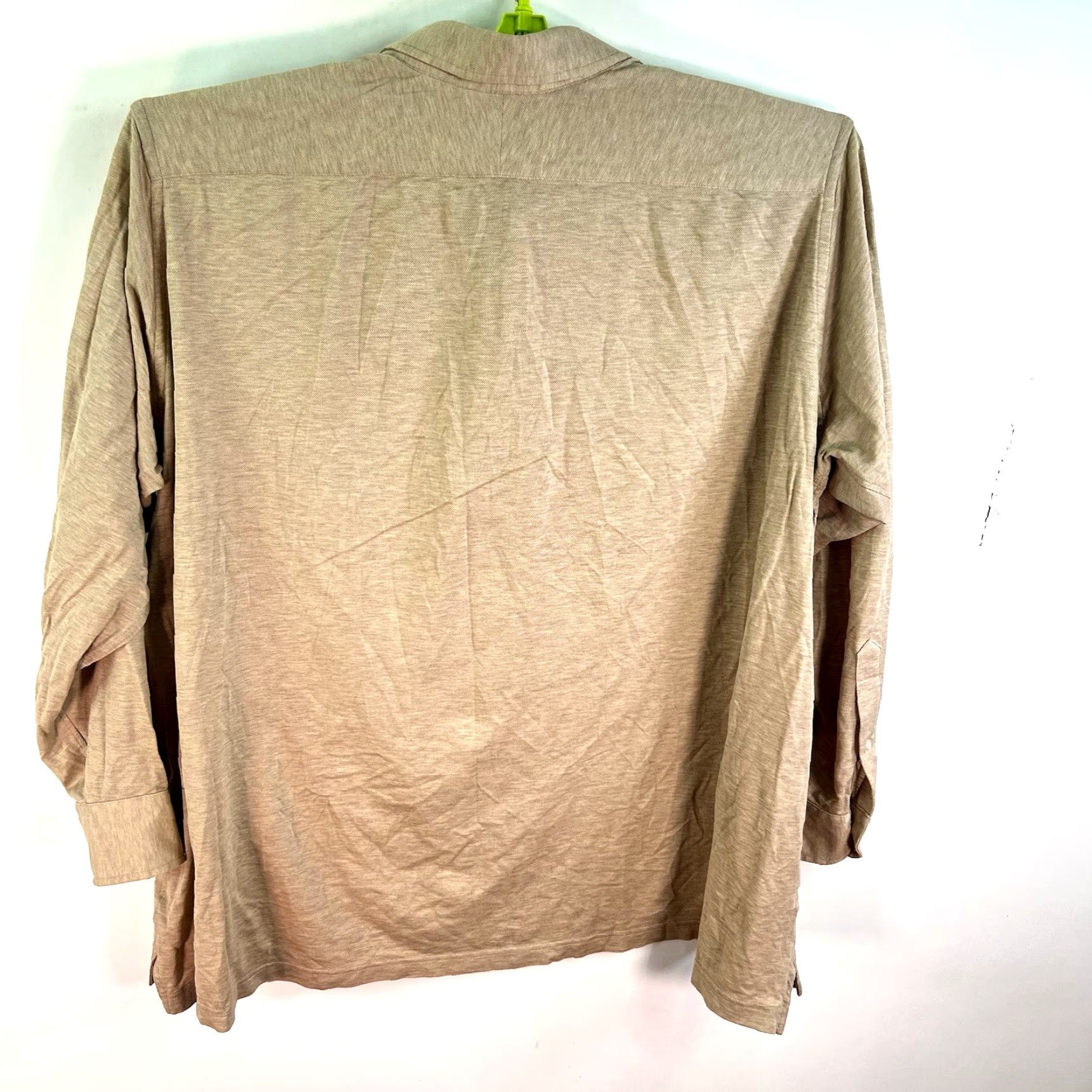 Proper Cloth Proper Cloth Knit Long Sleeve Henley Polo Shirt Mens 3XL Oatmeal Beige Cotton Casual Classic Polo shirt Size US XXL / EU 58 / 5 - 6 Thumbnail