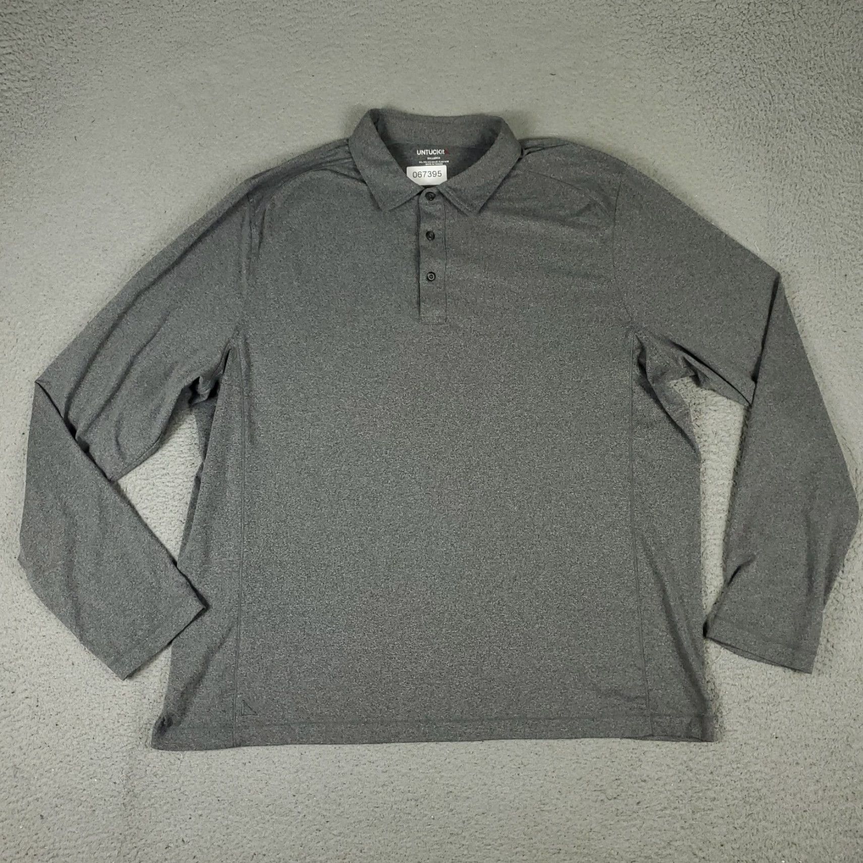 UNTUCKit UNTUCKit Polo Shirt Mens 2XL Gray Long Sleeve Polo Casual Button Collar Shirt" Size US XXL / EU 58 / 5 - 2 Thumbnail