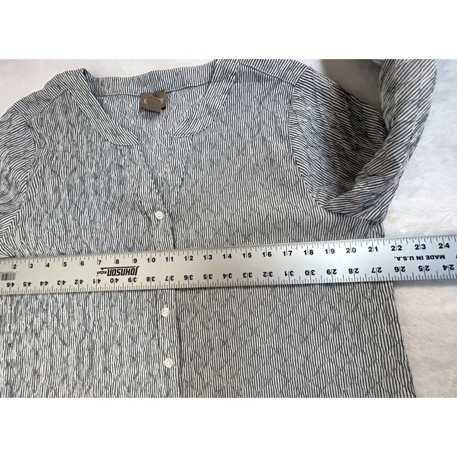 Vintage Chico's Womens Button-Front Blue & White Striped Tie-Hem Blouse Size 2 Casual Shirt Womens Size XS / US 0-2 / IT 36-38 - 7 Thumbnail
