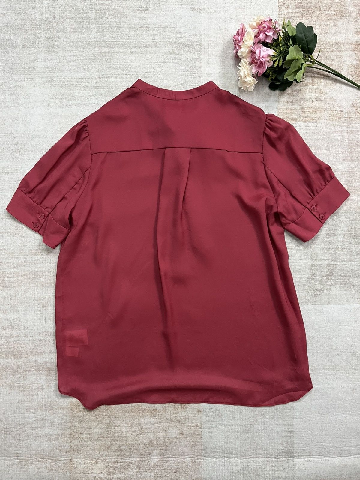 Dior Dior Uniforms Maroon Pussy Bow BlousePuff Sleeve Elegant Top Size M / US 6-8 / IT 42-44 - 8 Thumbnail