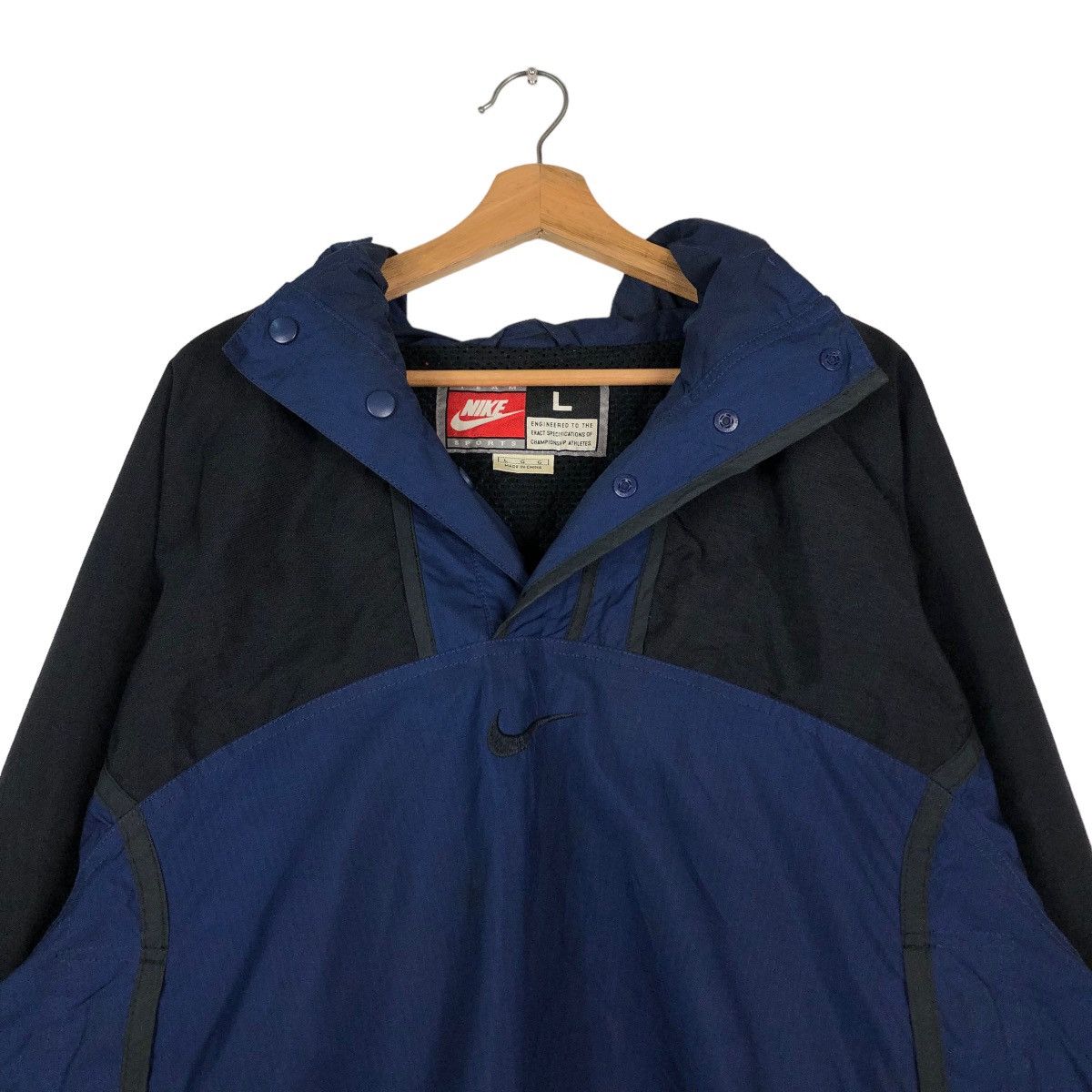 Nike 📌VINTAGE NIKE ANORAK PULL OVER JACKET BIG LOGO SWOOSH Size US L / EU 52-54 / 3 - 7 Thumbnail