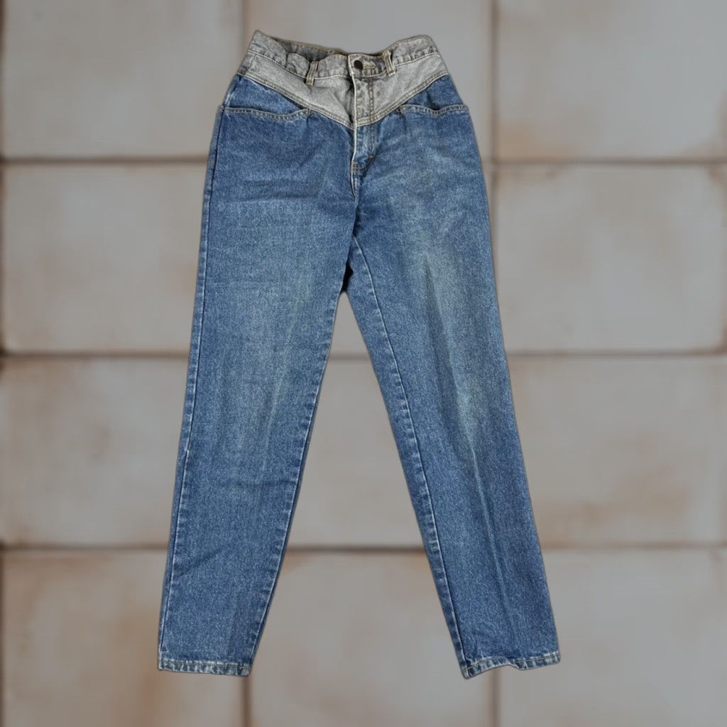 Jordache VTG Jordache Jeans Womens 7L Blue Gray Two-Tone Denim 80s 90s RARE Jeans Women M Gray Two Tone 80s Mens Size 32" / US 10 / IT 46 - 1 Thumbnail