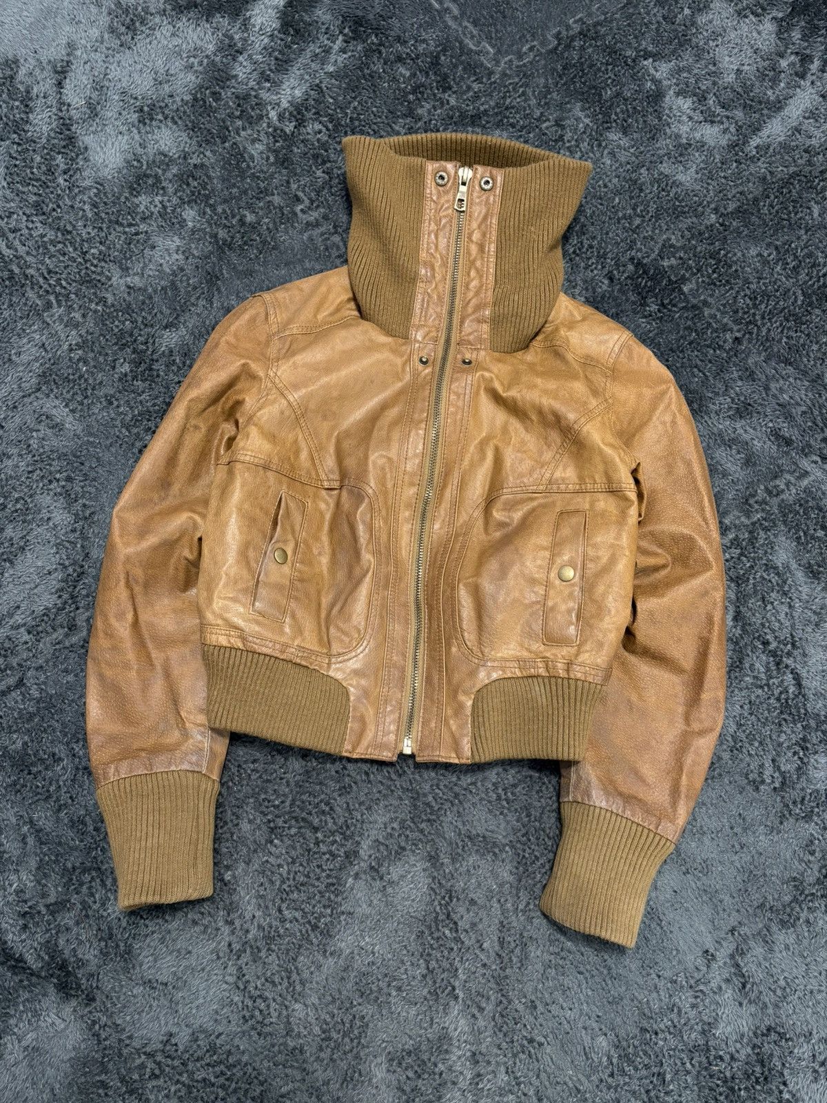 Hysteric Glamour Vintage 00s High Neck Rick Style Y2K Leather Jacket Size M / US 6-8 / IT 42-44 - 3 Thumbnail