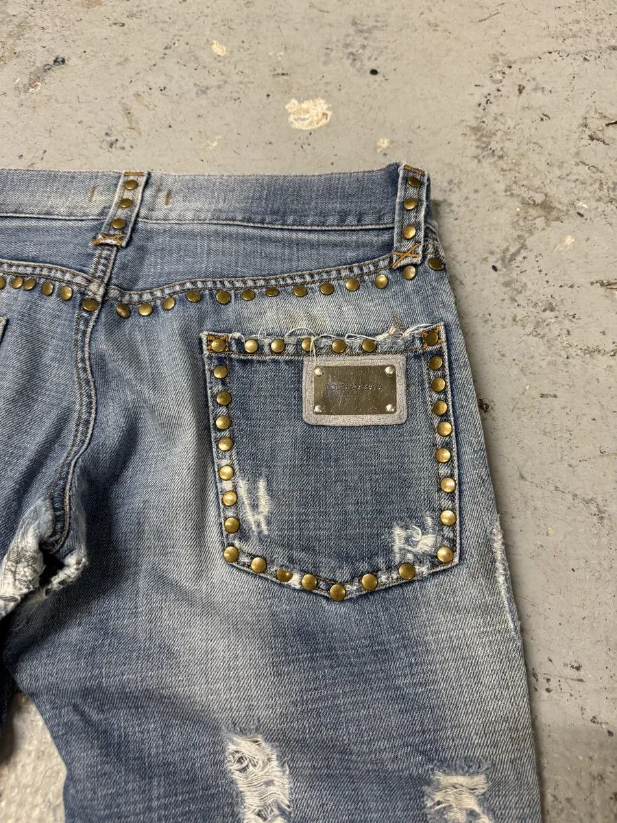 Dolce & Gabbana SS2006 Dolce & Gabbana Studded Blue Denim Jeans Size US 30 / EU 46 - 9 Thumbnail