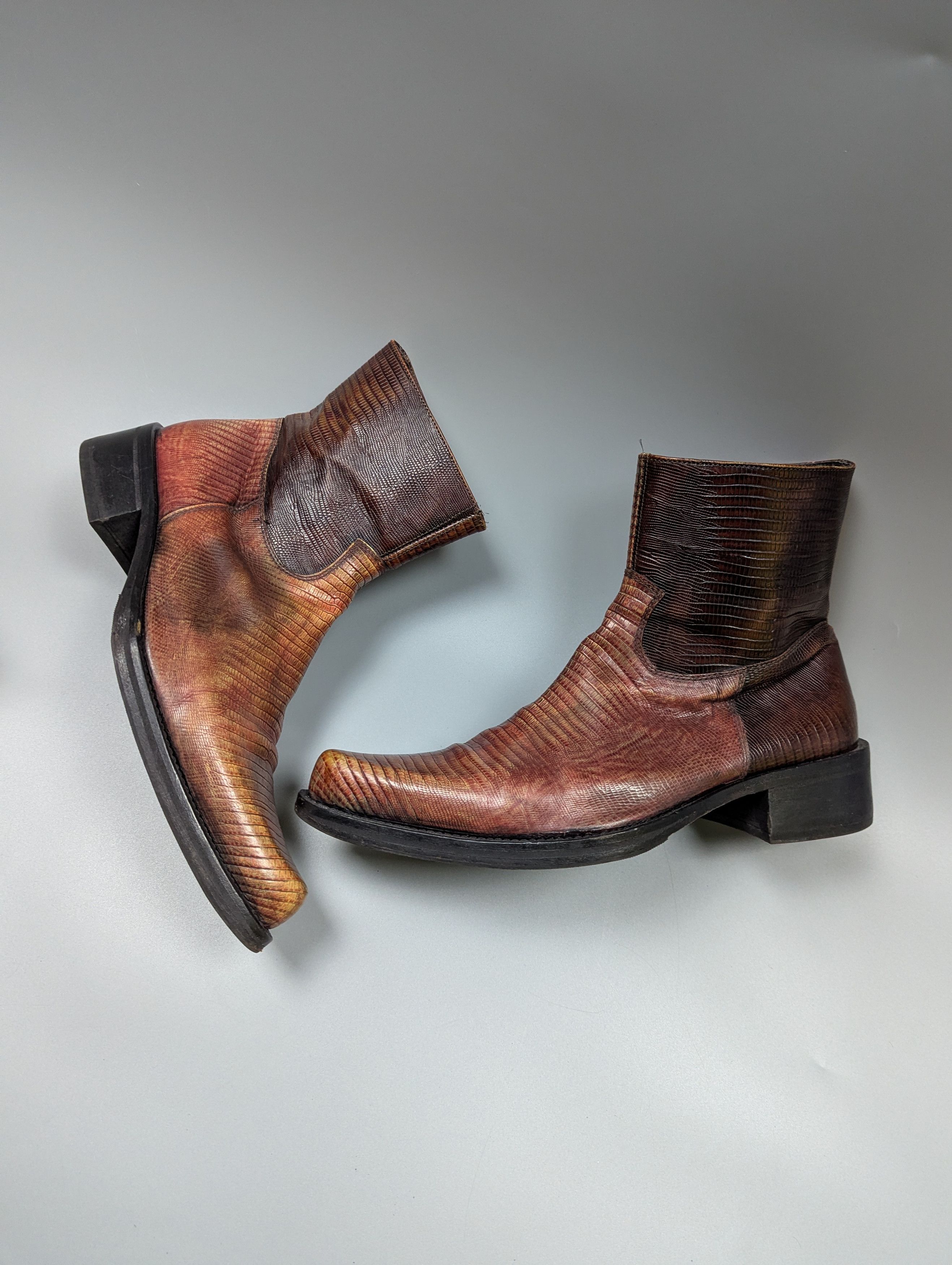Vintage Vintage Mens Lizard Leather Boots Western Cowboy 44/10.5 Size US 10.5 / EU 43-44 - 1 Thumbnail