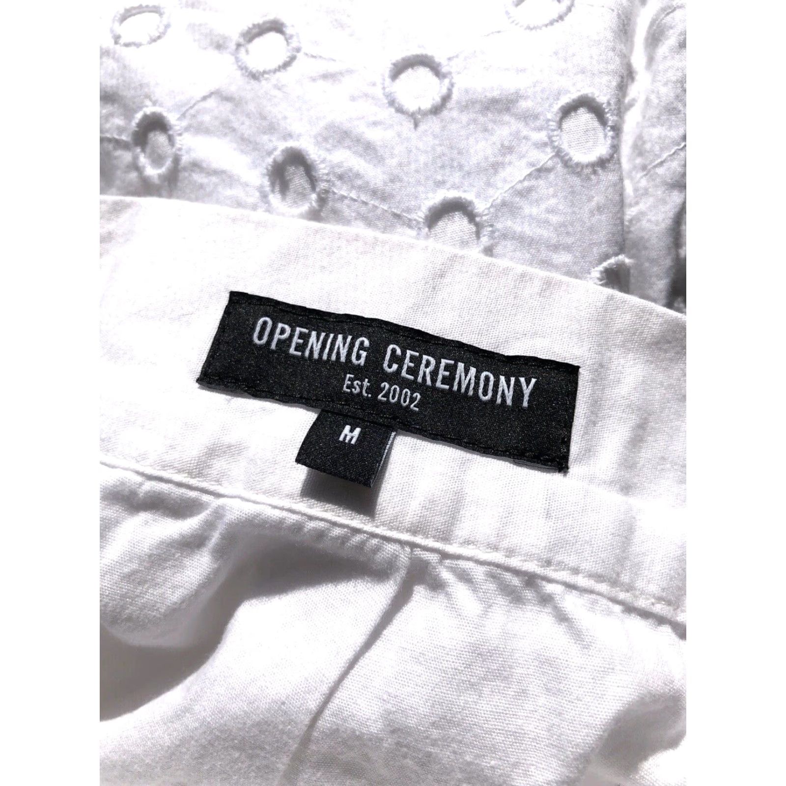 Opening Ceremony Opening Ceremony White Cotton Eyelet Pleated Pencil Skirt M Size Women Dress Pencil Skirt Knee Length Womens Size 32" / US 10 / IT 46 - 4 Thumbnail
