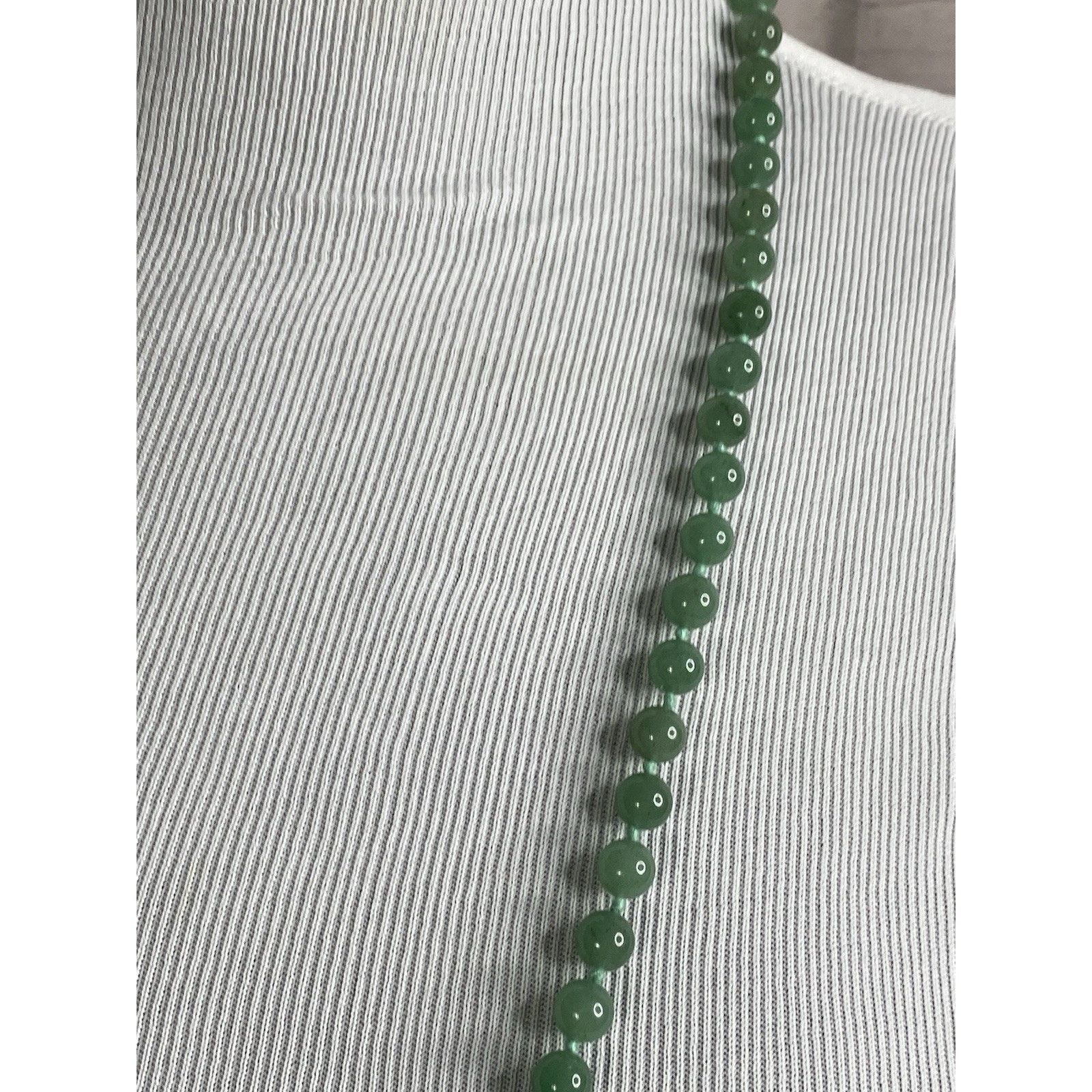 The Unbranded Brand VTG Statement 8mm Green Jade Bead & Rose Quartz 30" Necklace Size ONE SIZE - 4 Thumbnail